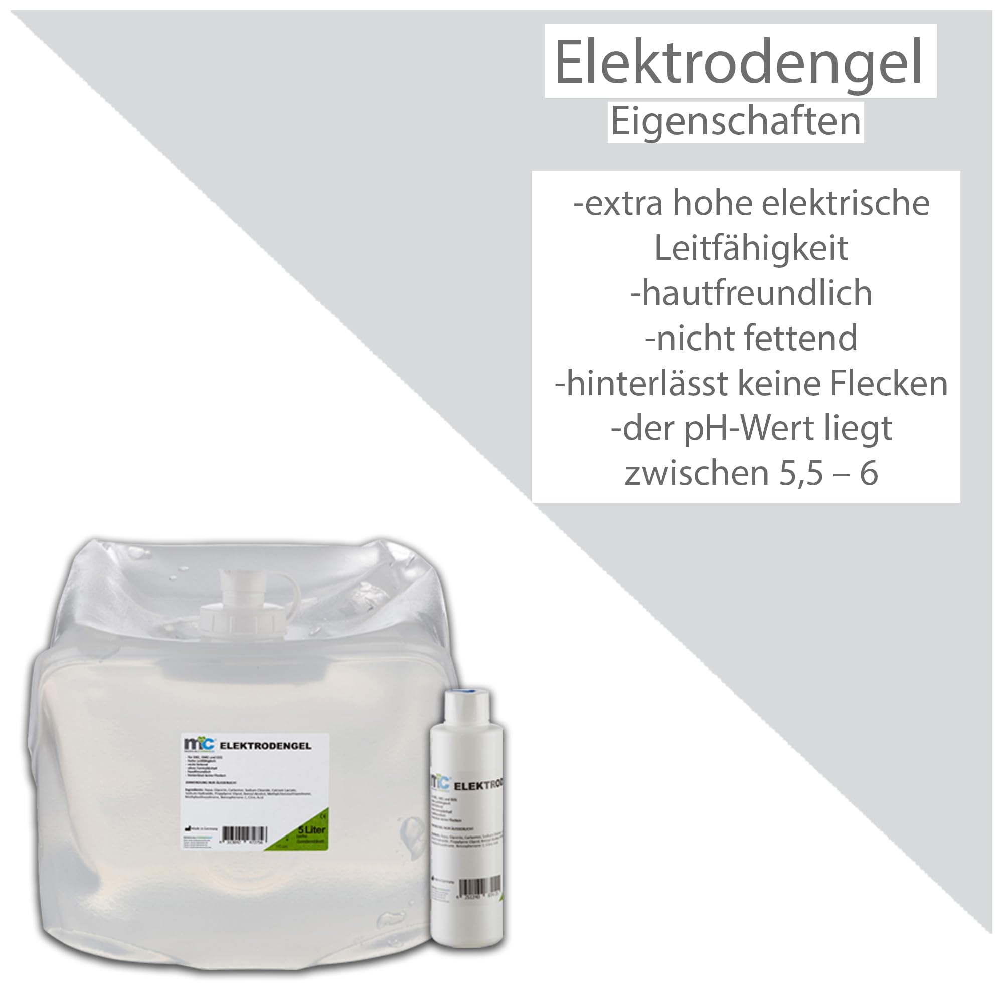 Medicalcorner24 - Gel conductor para electrodos (5 l, para ECG, EEG y EMG, sin botellas vacías)
