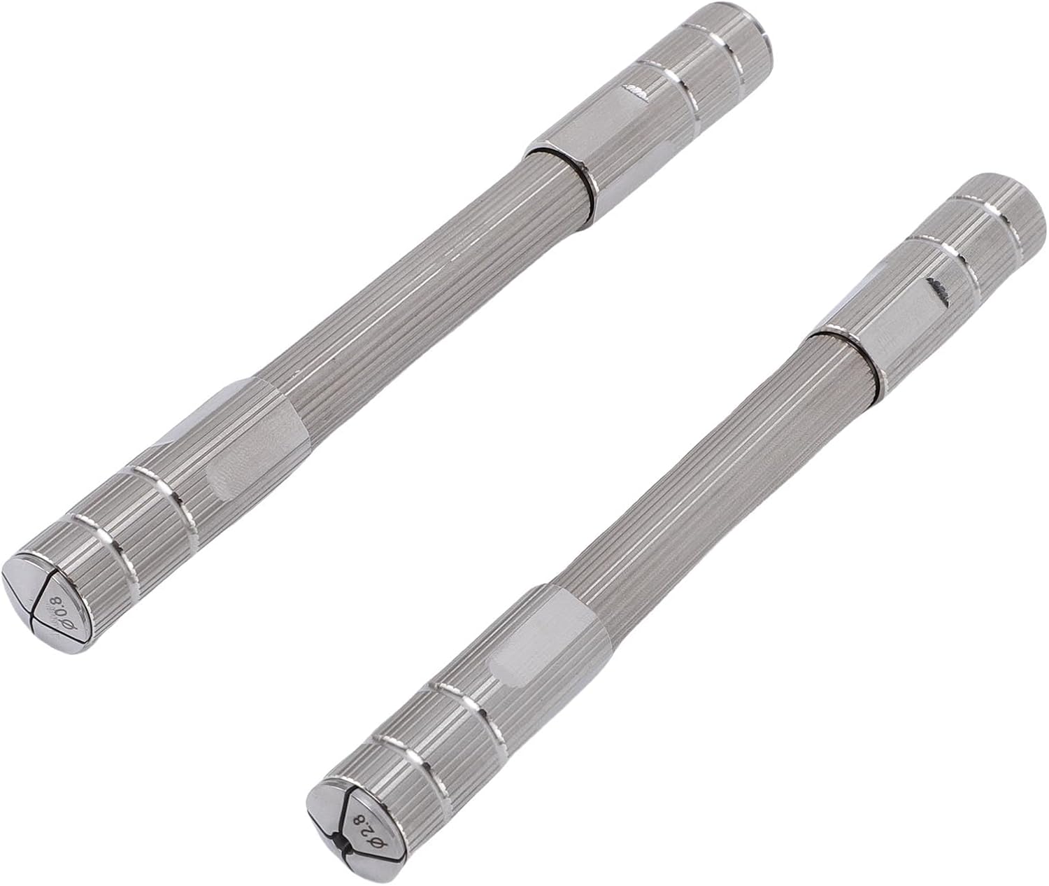 Pin Vise, 2 Pcs Double Ended Manual Pin Vise Hand Drill Stainless Steel 12cm/4.7in Length for Watch Repair Jewelry Making Handicraft