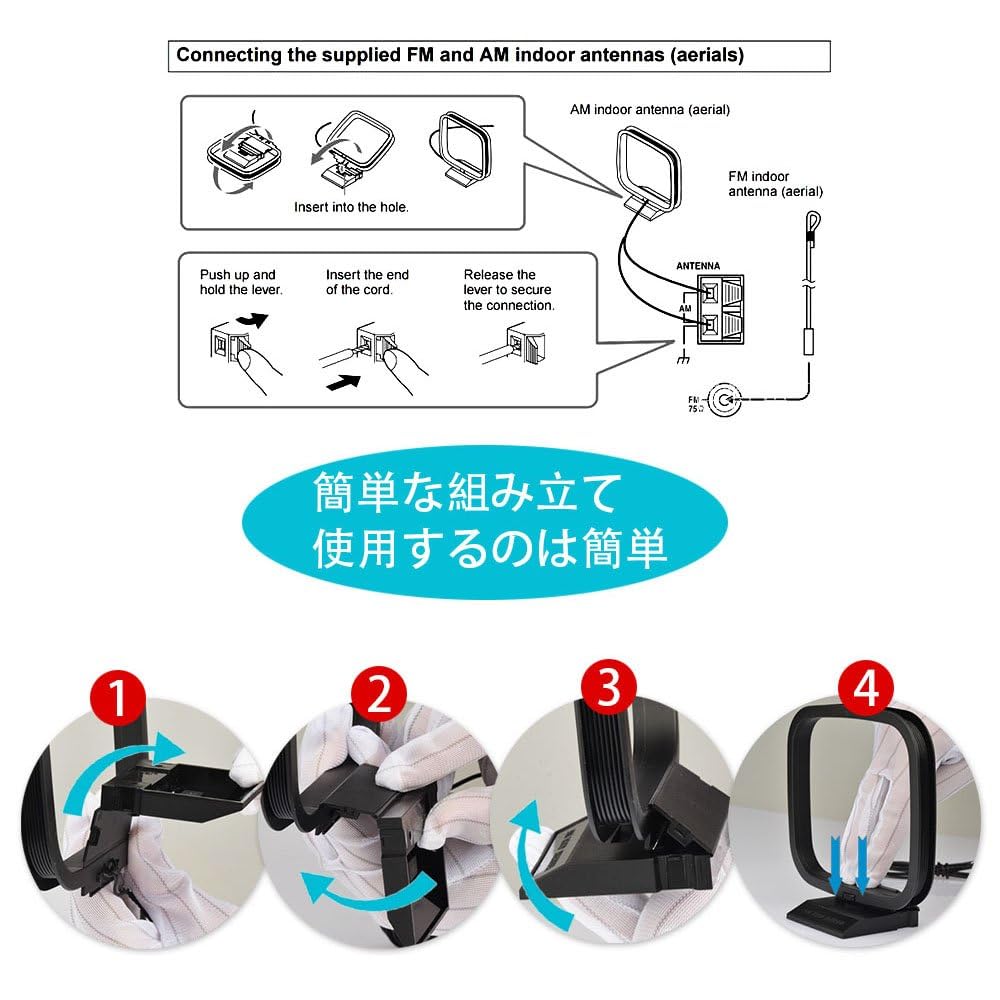 Amazon.co.jp: Superbat AMループアンテナ 裸線接続 汎用 AV