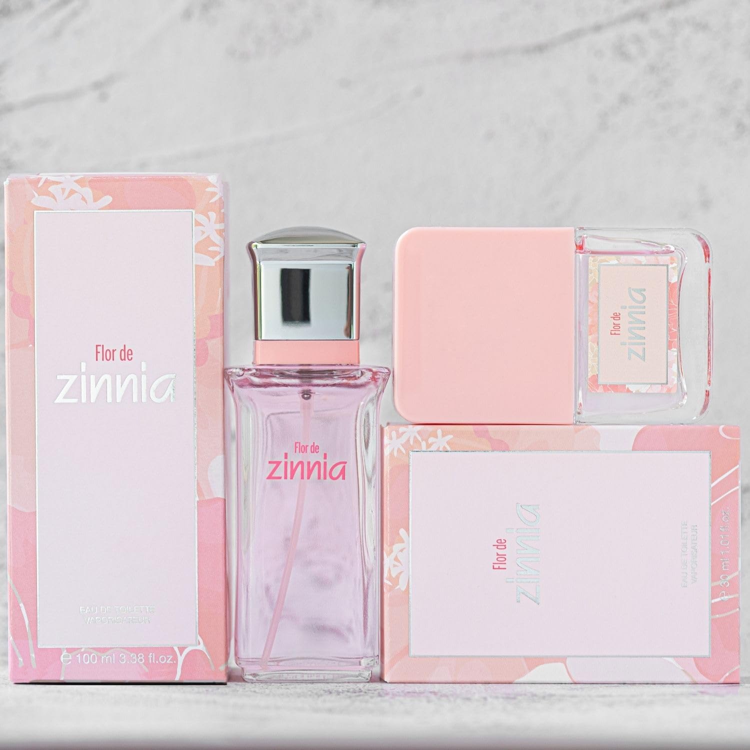 ZINNIA - Fiore di Zinnia, profumo 100 ml + crema per il corpo 100 ml + crema per le mani 75 ml, confezione regalo da donna, confezione fiore di zinnia 3 pezzi, femminile, orientale e floreale, colonia