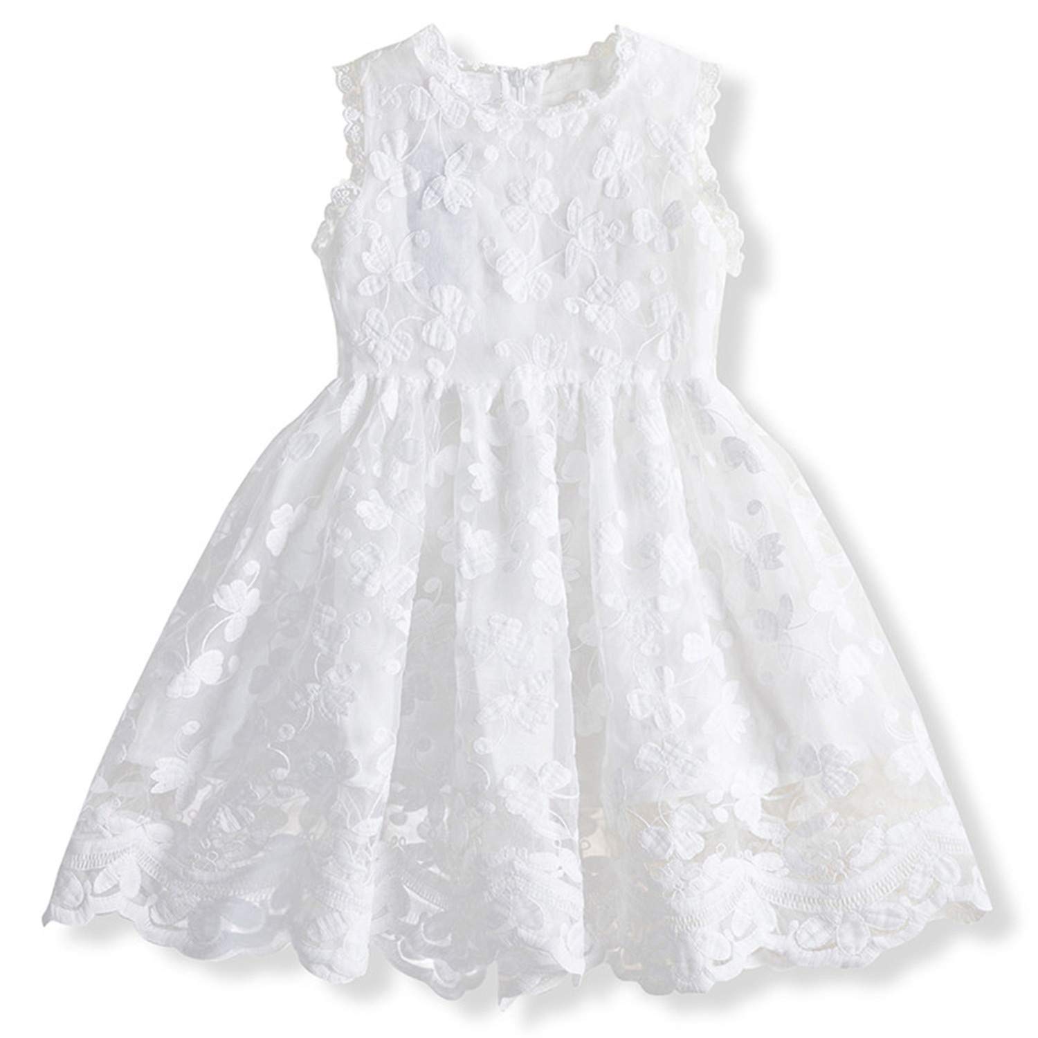 TTYAOVO Vestido de Flores para Niña Vestidos Casual de Tul de Princesa de Verano