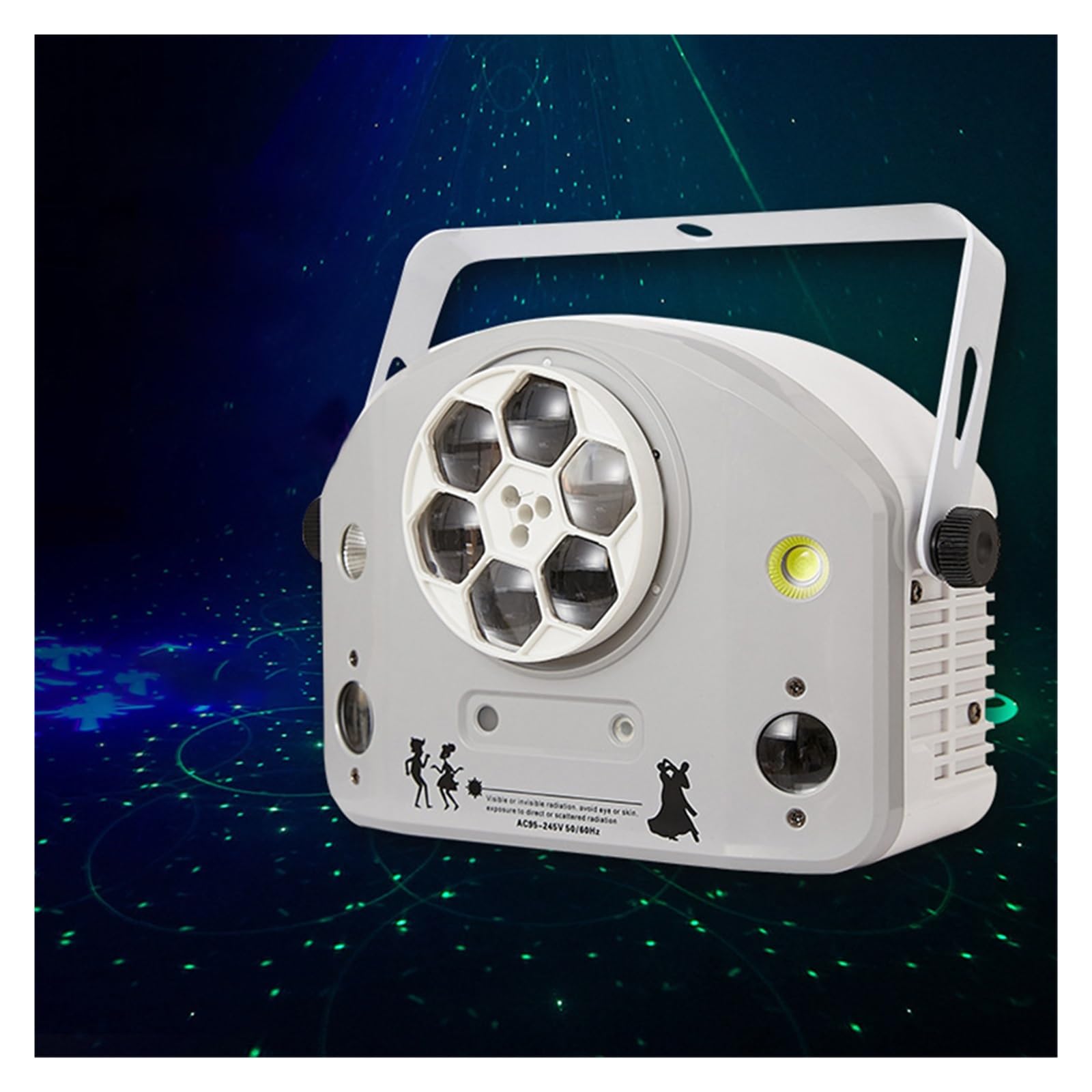EDEDE Strobo Discoteca, 4 in 1 LED GOBO Strobe Bee Eye Patterns Project Stage Lighting Effect DJ Disco Party Dance Holiday Wedding Light per Feste da Ballo DJ di Compleanno Karaoke