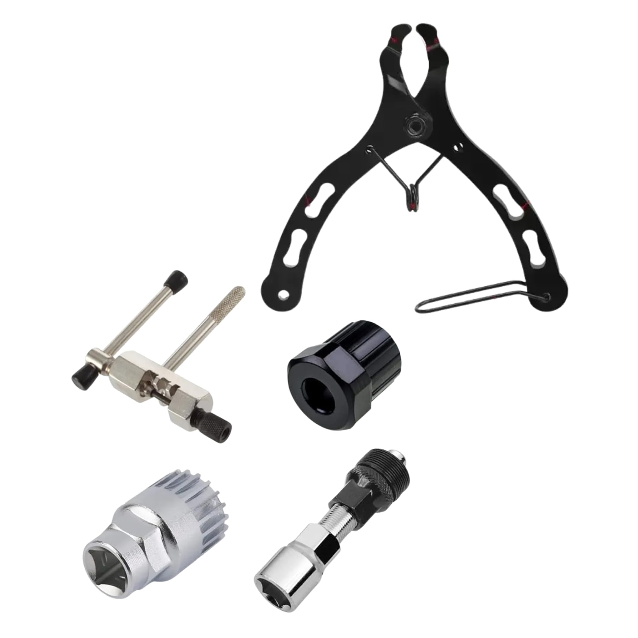FCC Racing 5-in-1 Bike Repair Tool Kit Crank Puller Bottom Bracket Remover Chain Breaker & Freewheel Opener,Mini Bicycle Chain Link Plier Universal Cycling Maintenance Tools for MTB,Road,Hybrid Bikes 1
