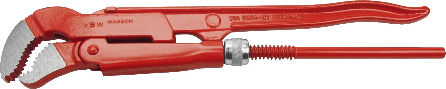 VBW 952015 S-shaped pipe Wrench 38,1mm in red lacquered/polished