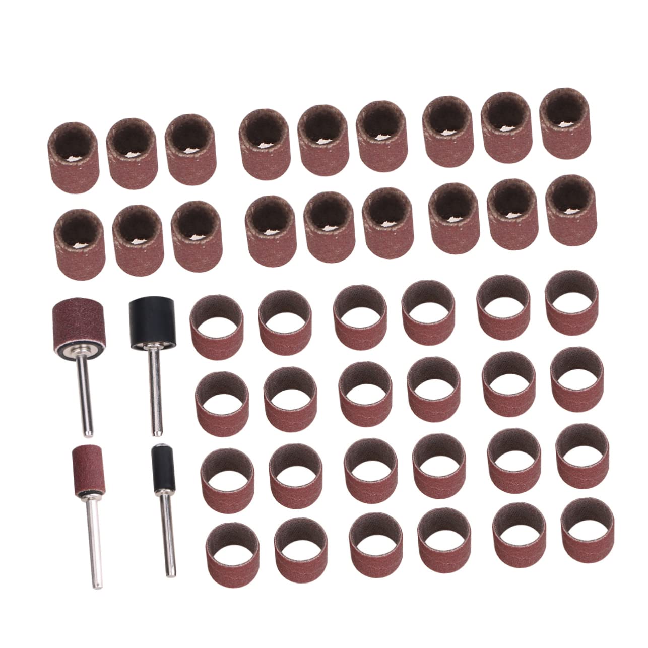 VILLFUL 64pcs Pet Nail Polishing Sandpaper Rings Grinding and Smoothing Includes Connecting Rods and Various Grits for Pet Manicure