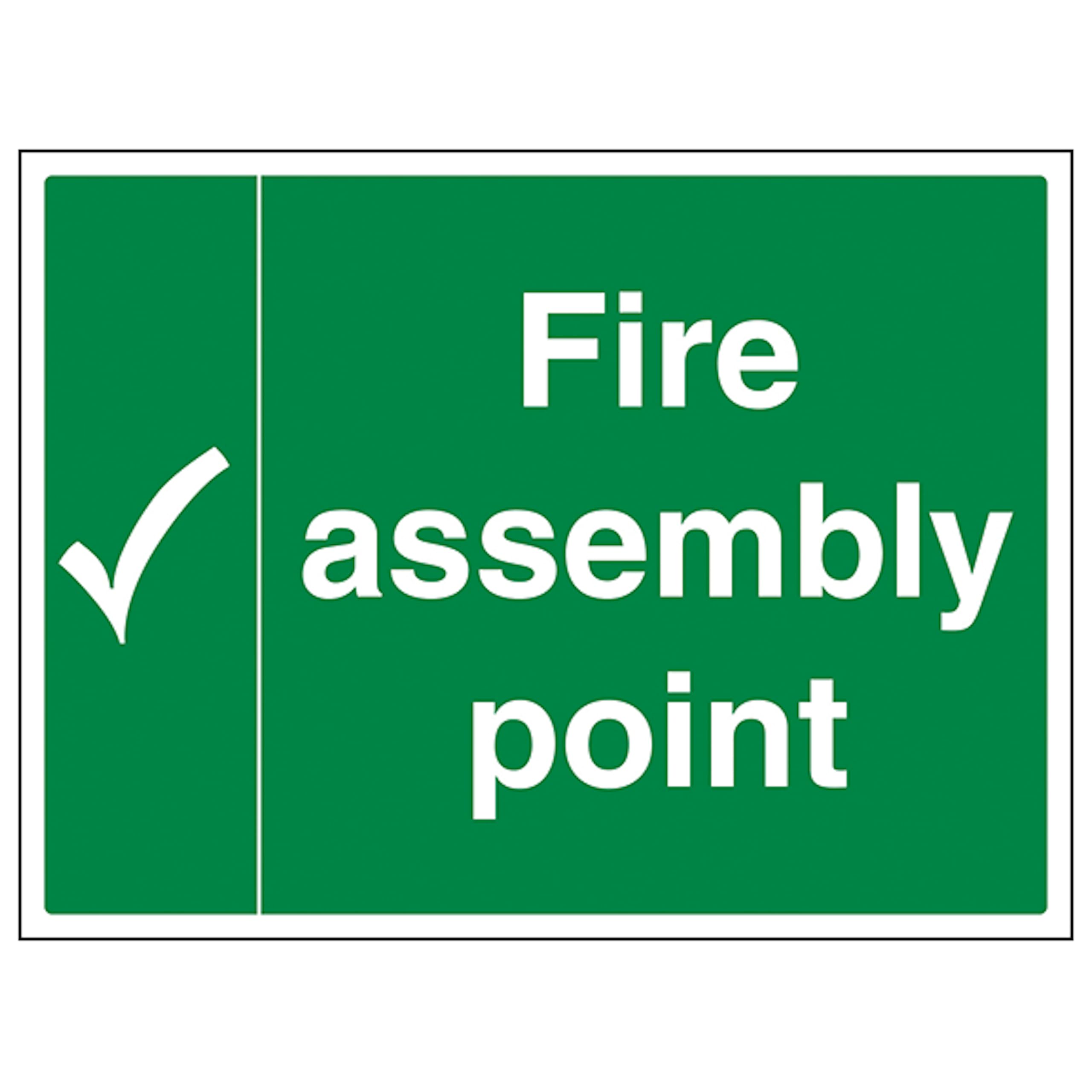 V Safety Fire Assembly Point 600 x 400 mm - 3mm Aluminium Composite Safety Sign