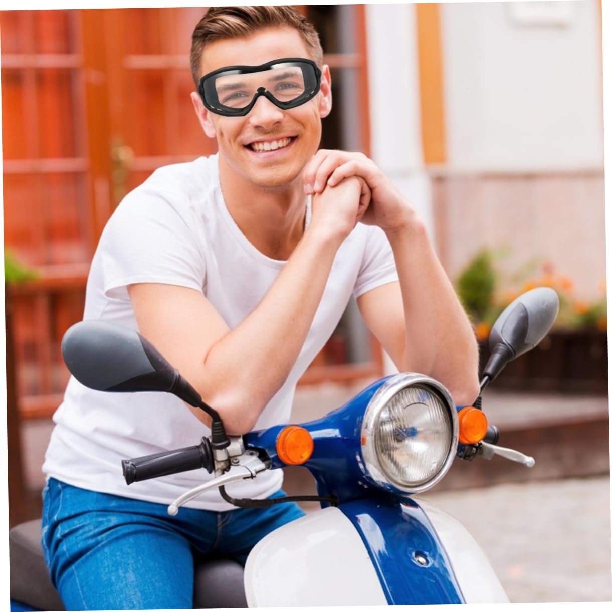 Zerodeko Occhiali Protettivi Da Ciclismo Leggeri Per Esterni Lente Trasparente, Occhiali Sportivi Unisex Per Protezione Da Vento e Spruzzi