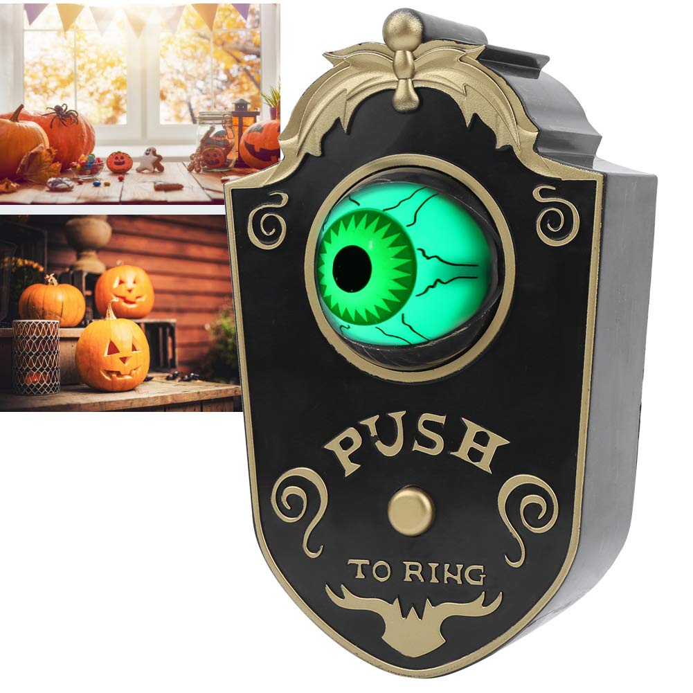 Halloween Doorbell, Halloween Door Decoration with Lightup Eyeball, Spooky Sounds, Trick or Treat Event - Image 2
