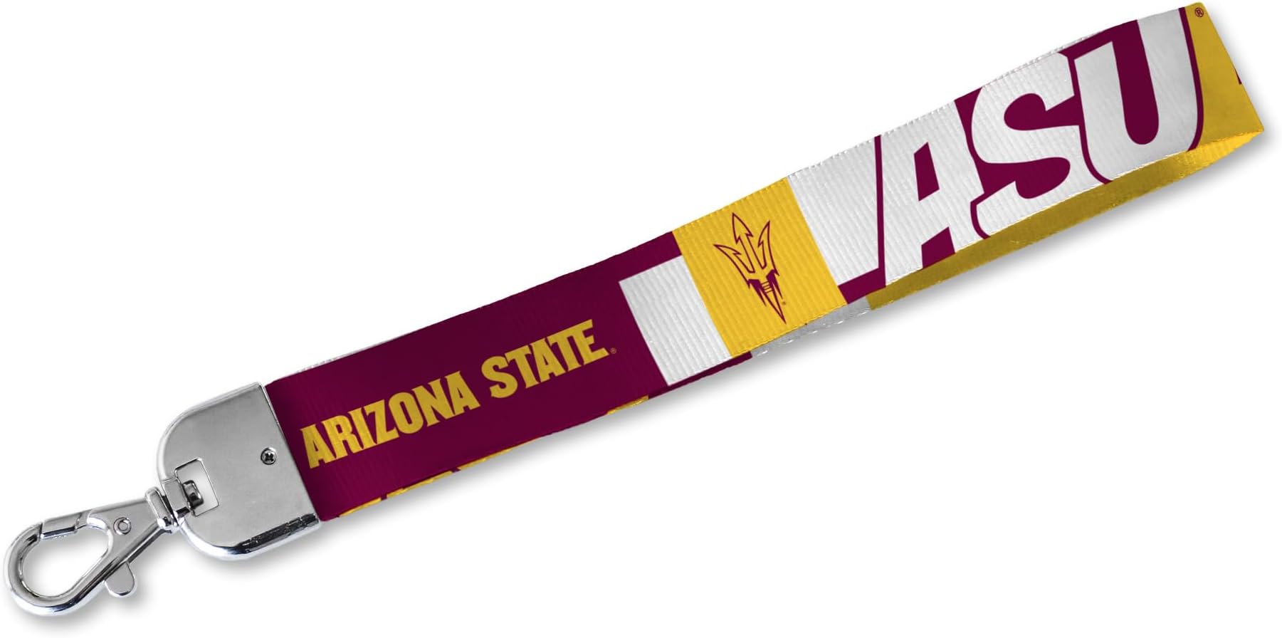 Rico IndustriesRico Industries NCAA Arizona State Sun Devils - ASU Wrist Lanyard Key Chain, Cute Wristlet Strap Keychain Holder for Women Men Car Keys ID Badges Card Wallet Phone Camera