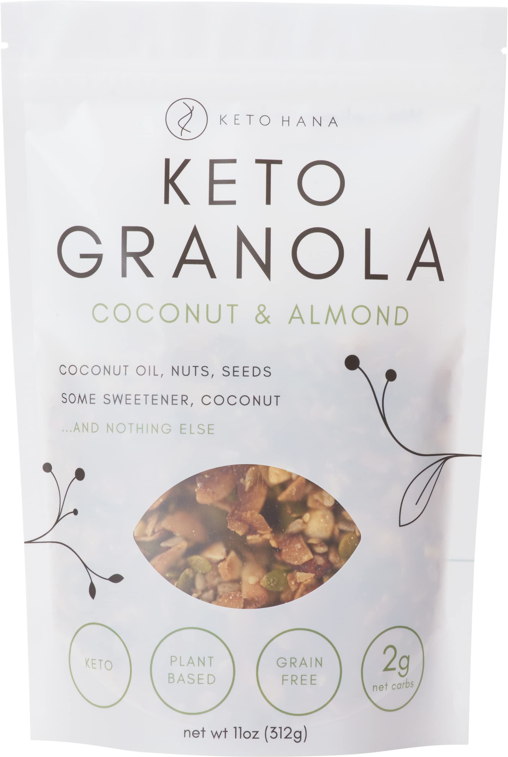 Buy Keto Hana Coconut & Almond ( Based) Granola Breakfast Cereal, Low