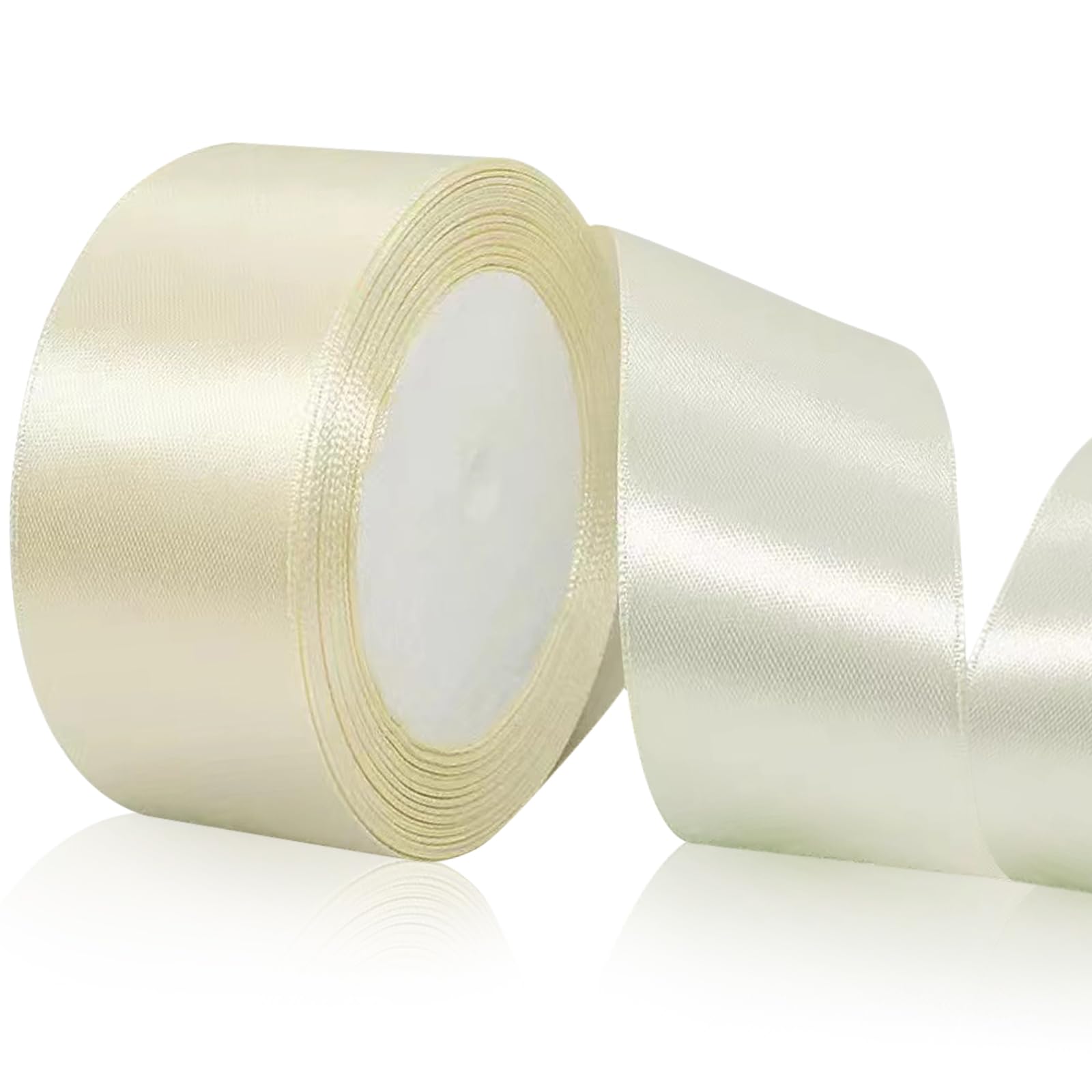 Ivory White Ribbon Satin Ribbon Ivory 1/4 Inch X 100 Yards - Premium Gift Wrapping & Craft ...
