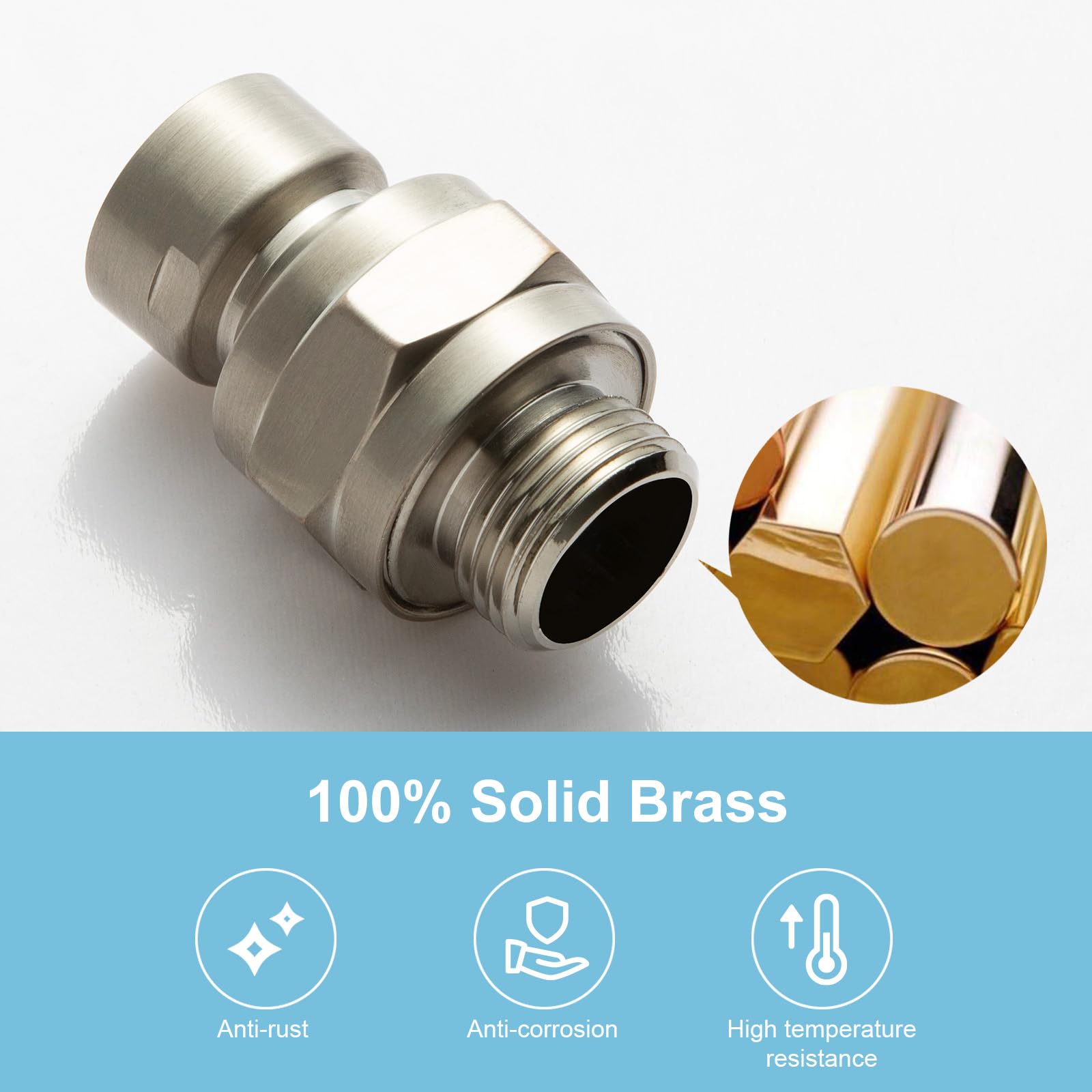 Shower Head Swivel Ball Adapter, Brushed Nickel All