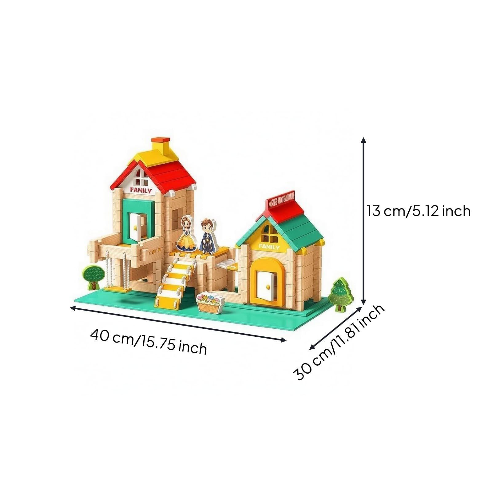 predolo Jeu Cotruction DIY en Bois Créatif | Développe la Peée Spatiale, Jeu Cotruction Éléments Architecturaux Colorés, Bords Arrondis, pr, Crèche