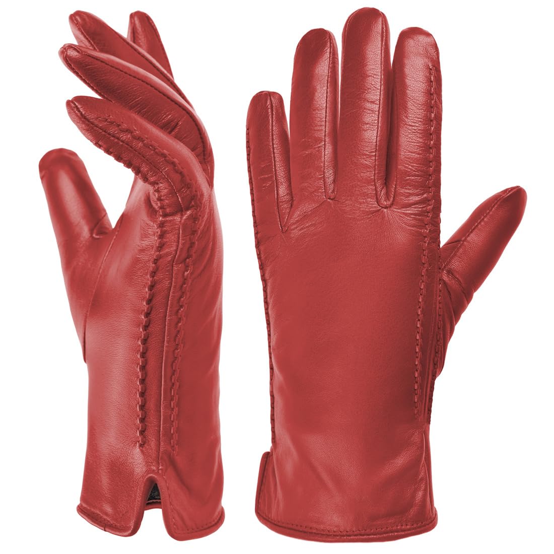 Harssidanzar Lederhandschuhe Damen,Winter Warmes Kaschmirfut