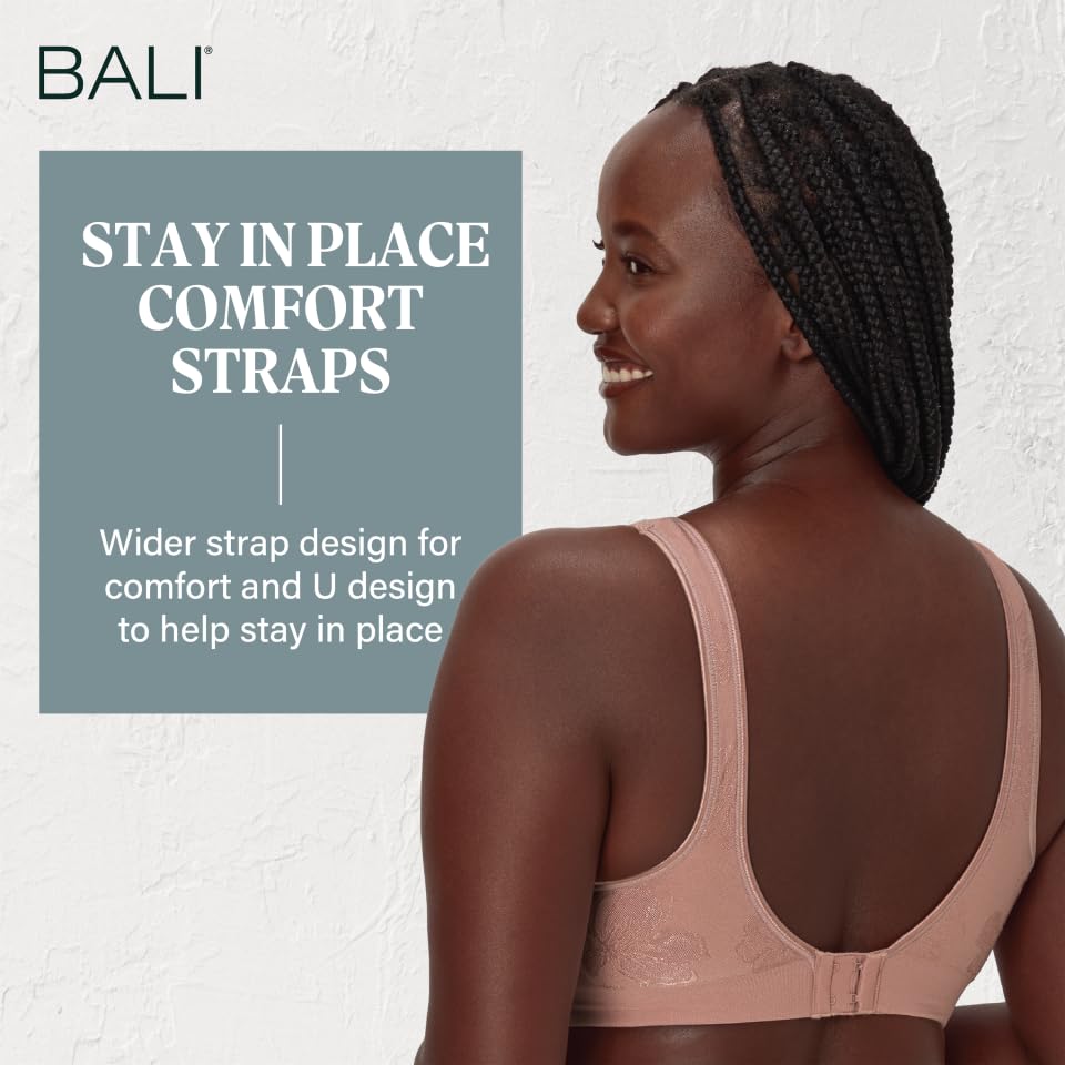 Image of Bali Women's Wireless Bras for Women - Comfort Revolution Wireless Bra - Adjustable & Supportive - Plus Size Women