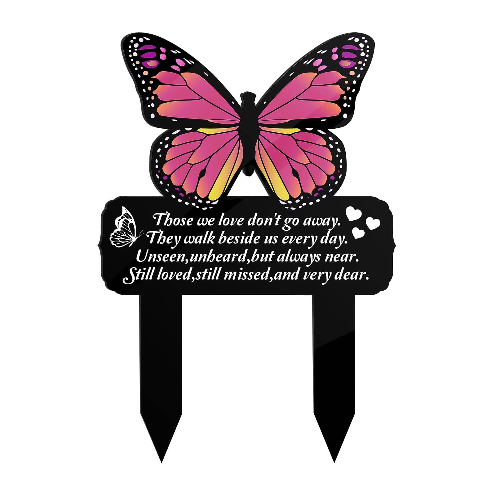 Chihutown Memorial Grave Stake Markers, Grave Decorations for Cemetery Grave Acrylic Sympathy Butterfly Plaque