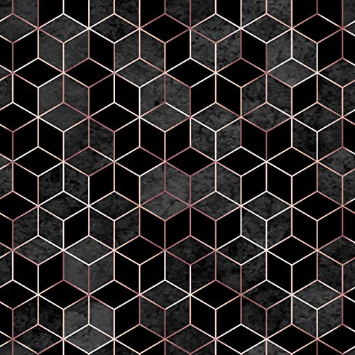 Image of DWELLSINDIA Geometric in Black Self Adhesive Wallpaper Waterproof, Scratch Resistant, Laminated 41cm x 244cm