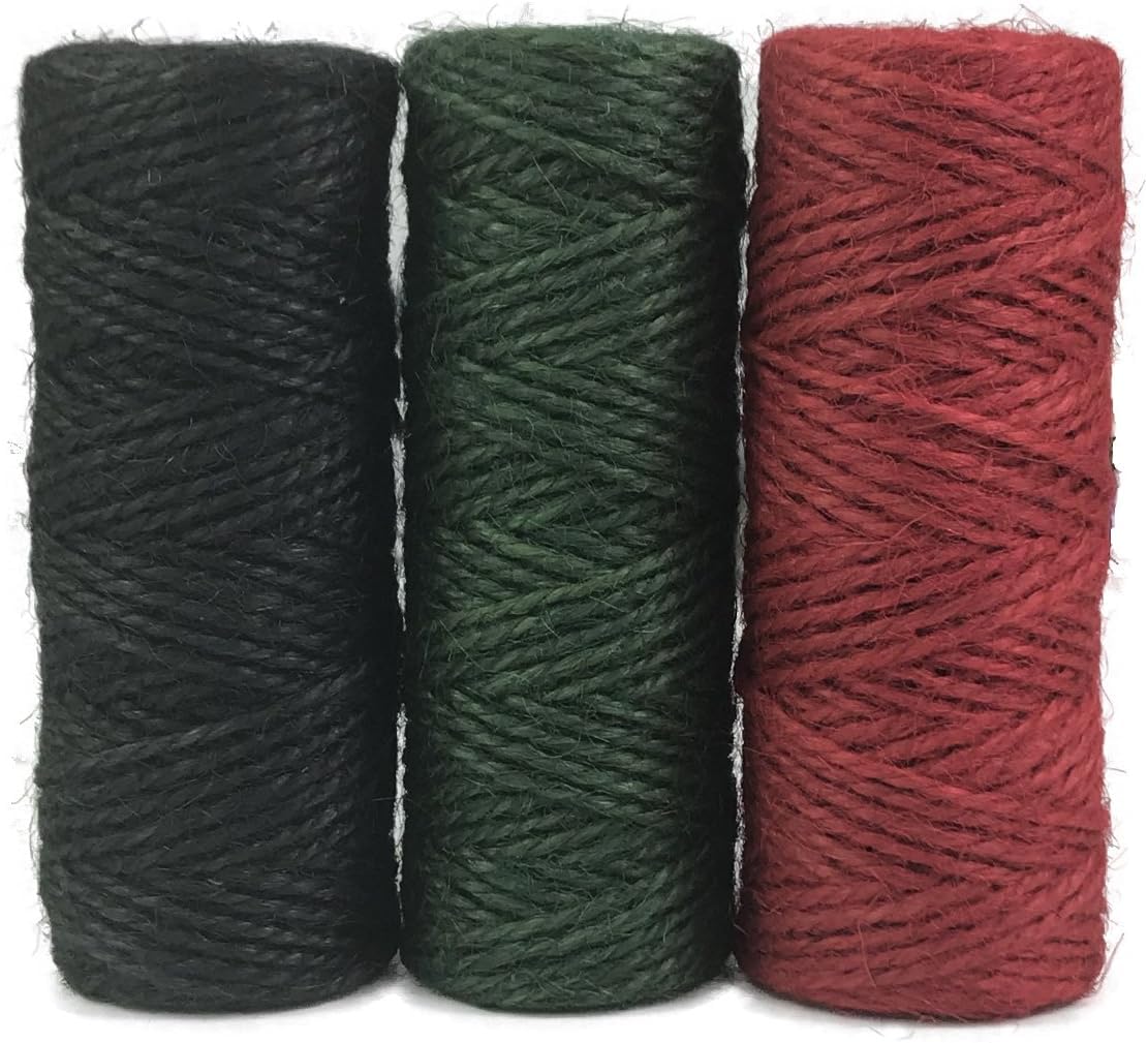 Cuerda de yute natural resistente de 2 mm aufodara con 3 rollos de 164 pies para manualidades