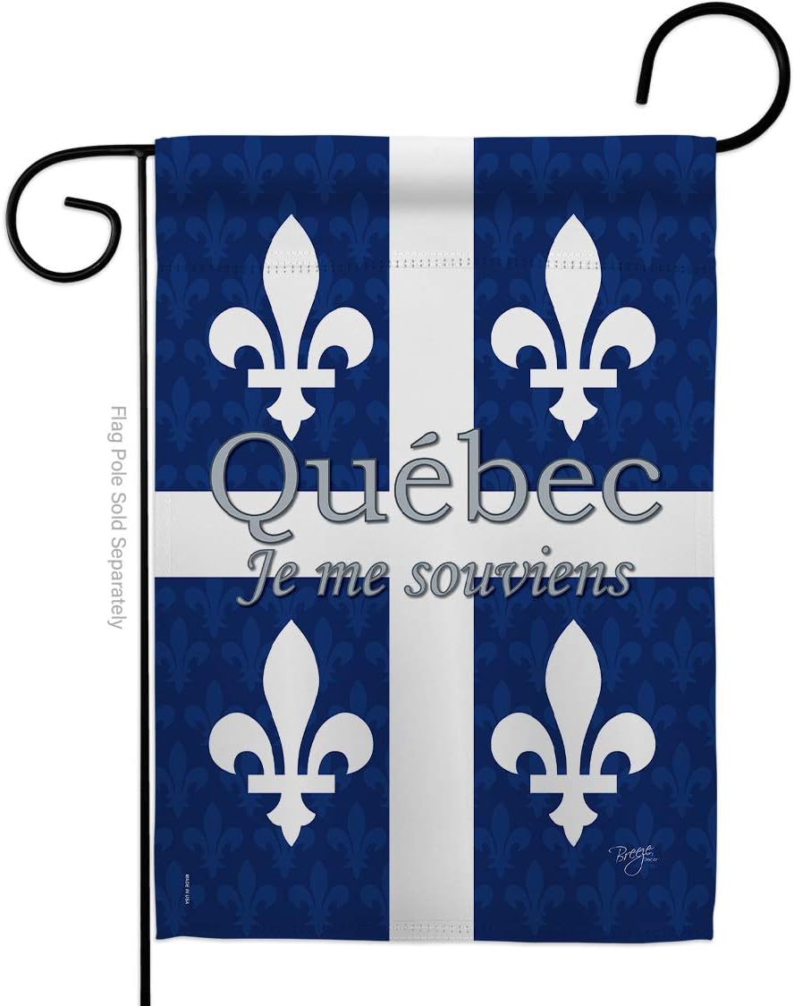 Quebec House Flag Dowel Set Regional Canada Provinces Canadian Territories Region Country Particular Area Small Decorative Gift Yard Banner Made In USA 28 X 40