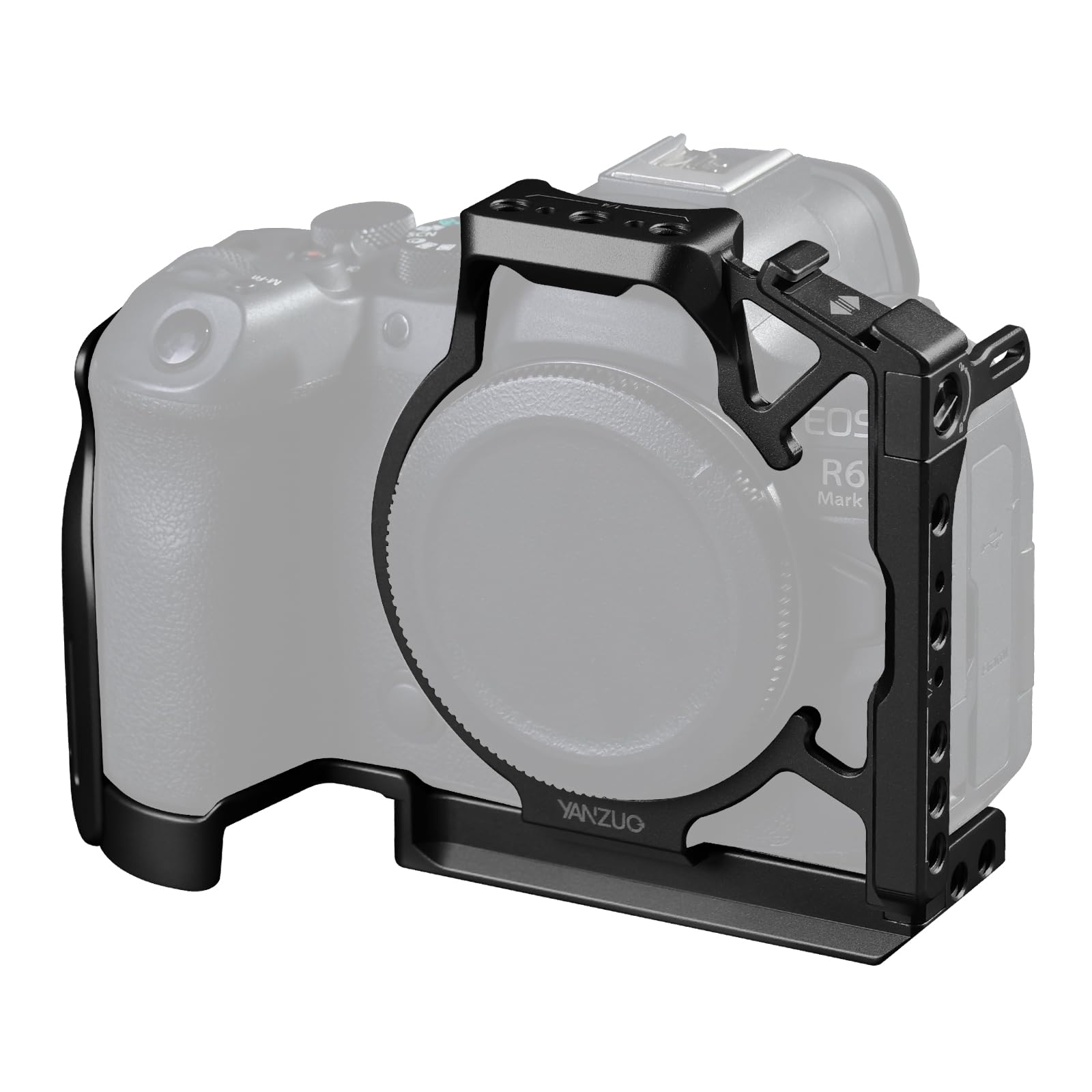 Camera Cage for Canon R6/R6II, Lightweight 145g Anodized Aluminum Full Camera Rig with Arca-Swiss Plate, Quick Release for Video Recording (Black R6/R6II)-image-34