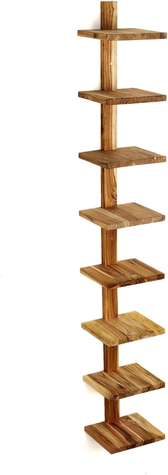 Design Ideas Takara Column Shelf, Natural Teak Decorative