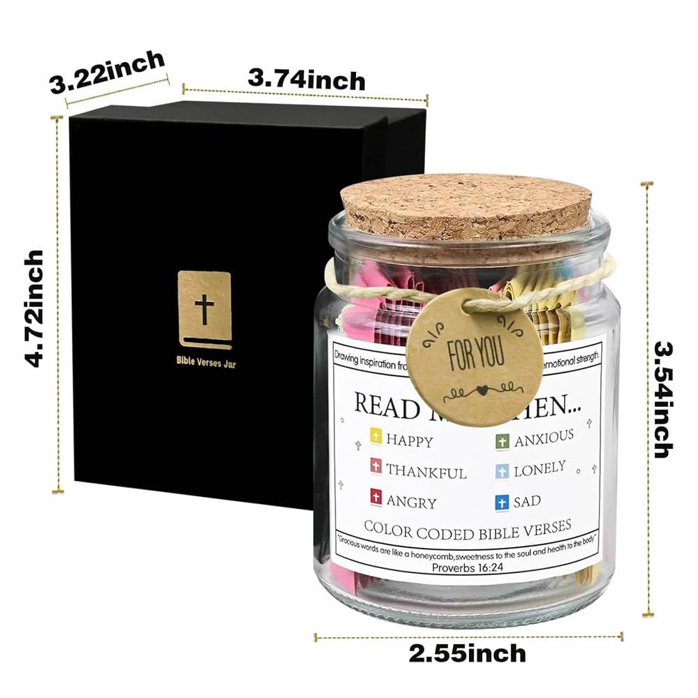 Bible Verses Jar, Christian & Graduation Gifts For Her, Inspirational Scripture Prayer Jar Hope Jar, Christian Bible Gifts for Women Men Mom Dad Friend Kids, Bible Study Supplies