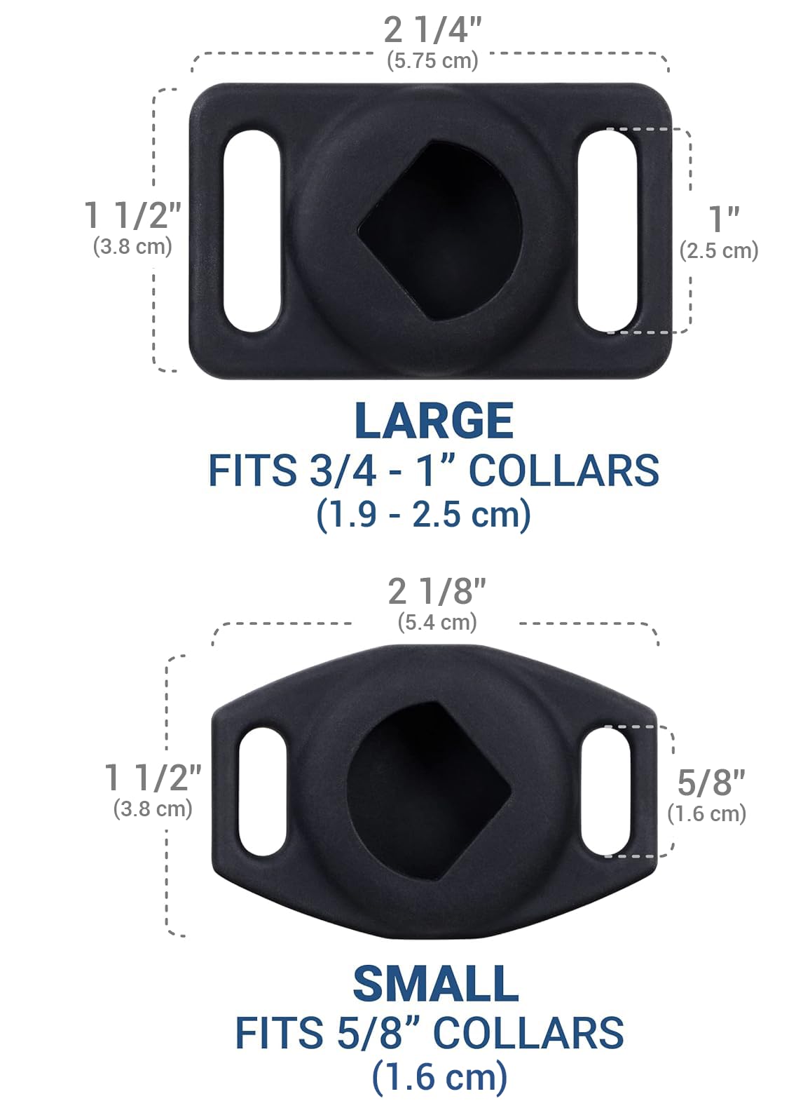 GoTags Engraved Airtag Dog Collar Holder, Personalized Airtag Case for Pet Collar, Up to 2 Lines of Custom Text, Slide On Tag for GPS Dog Tracker, Track Dogs with Apple iPhone, Large