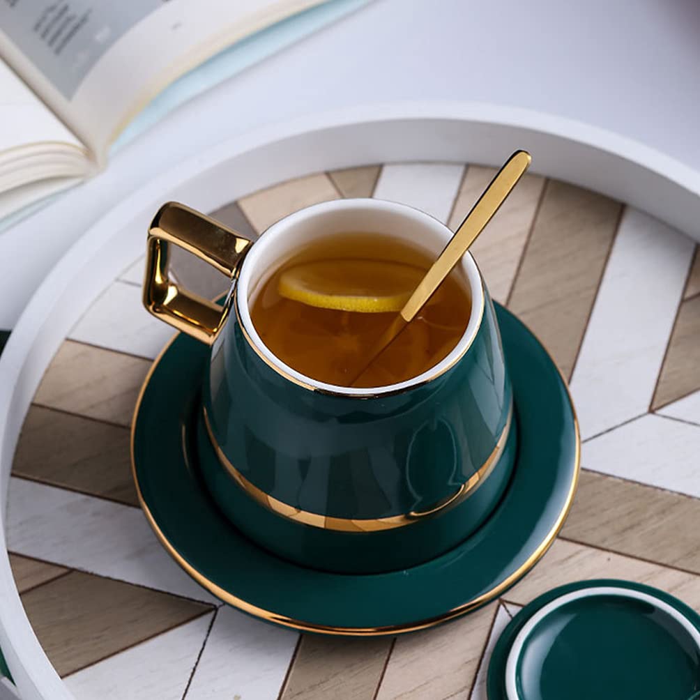 BESPORTBLE Keramik-kaffeebecher Mit Griff Untertasse Tassen Und Tabletts Für Kaffee Tee Fruchtsaft Und Andere Getränke Für Zuhause Buchhandlung Oder Restaurant