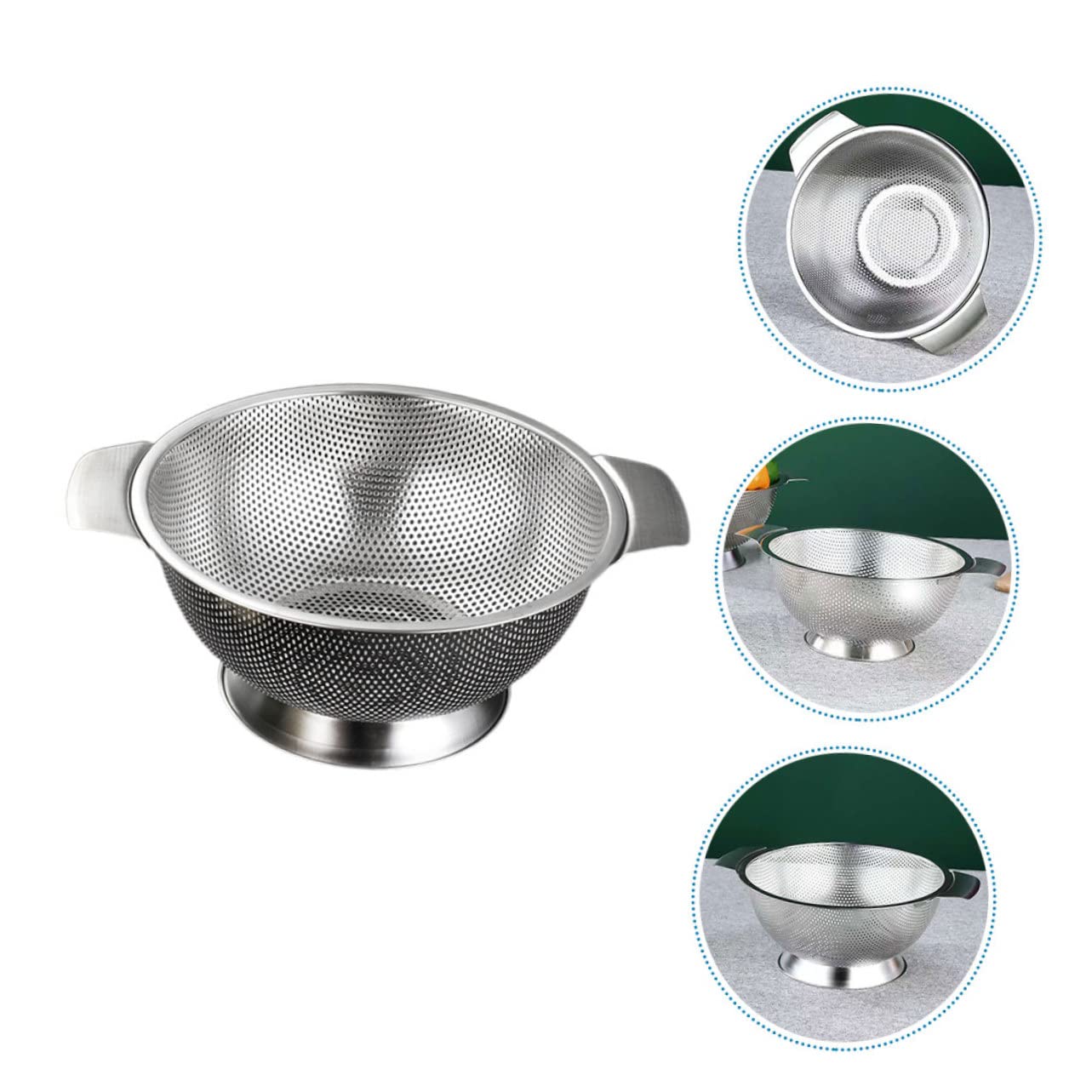 Garneck Colador de Arroz de Acero Inoxidable Malla Pequeña para Cocina, Cesta para Lavar Verduras y Escurridor para Frutas y Arroz