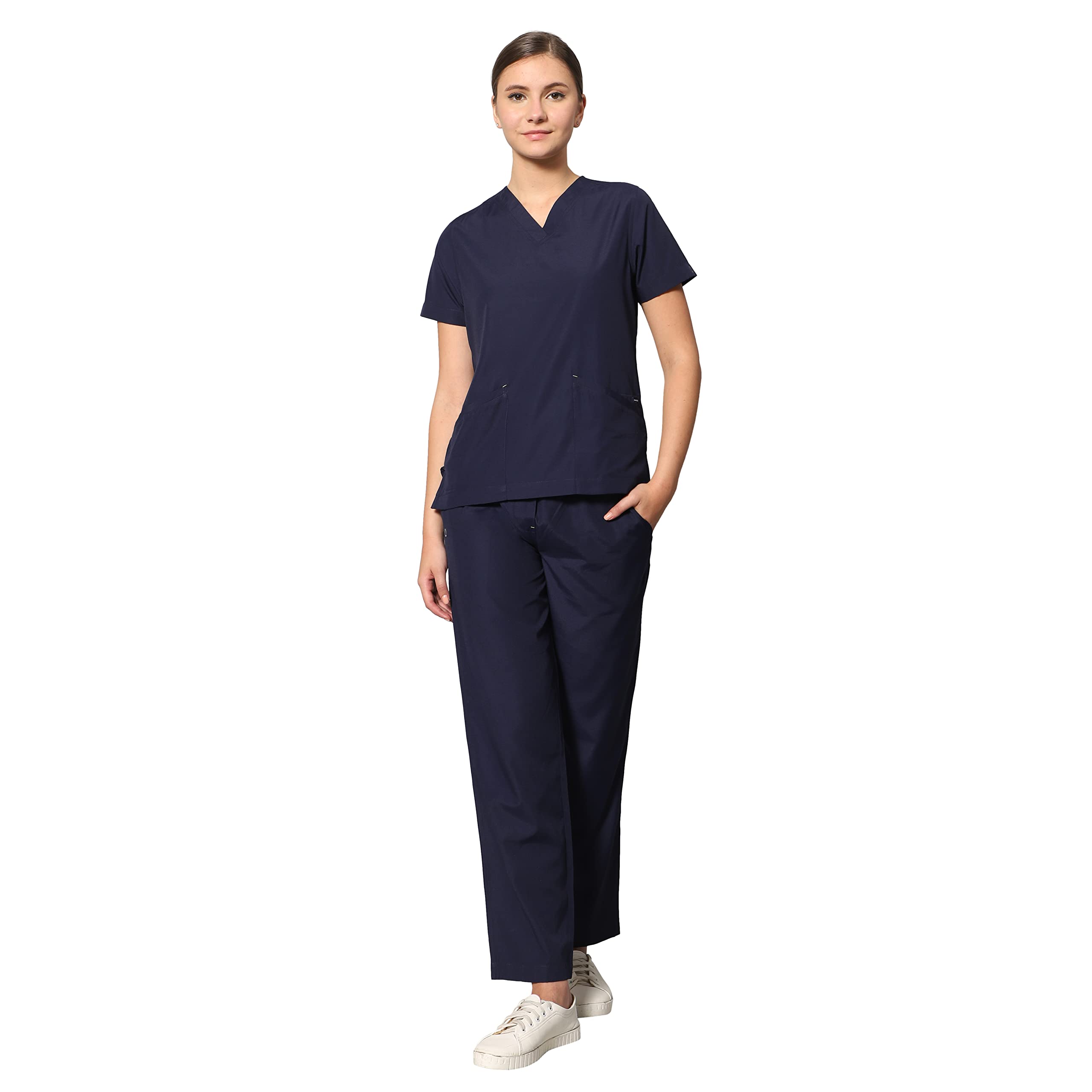 UNINUR Womens Excellent Eazy 7 Pocket Scrub Suit for Doctors,Nurse & Health Professional, Color-Navy Blue,Extra Small (B0C4HWYCWQ) Amazon Price History, Amazon Price Tracker