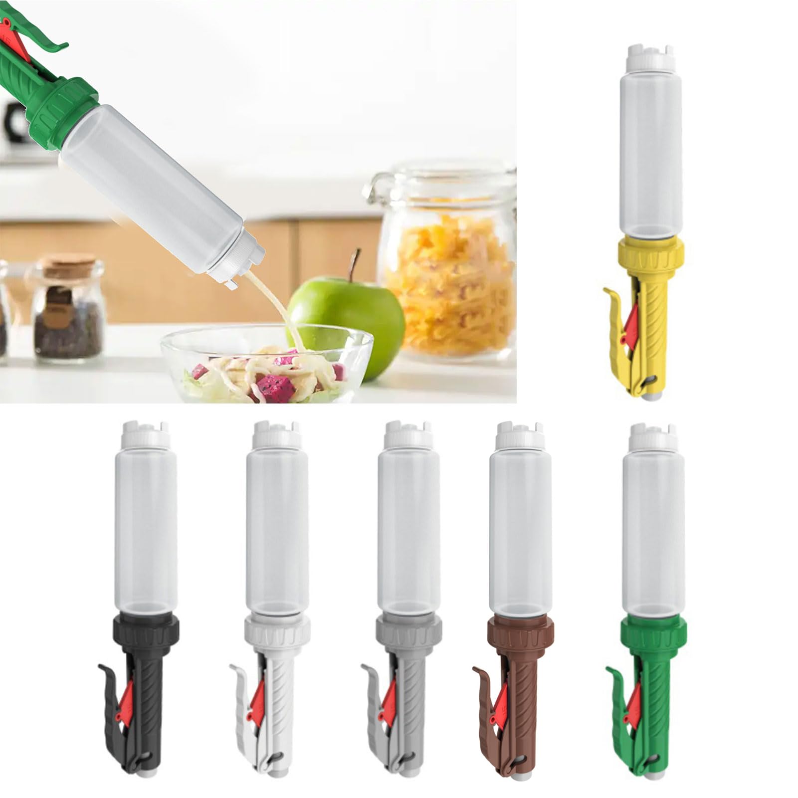 Dispensador de salsa de Botella de salsa de tomate vacía Botella exprimible colgante portátil de 480 ml para exprimir condimentos de acceso rápido y fácil
