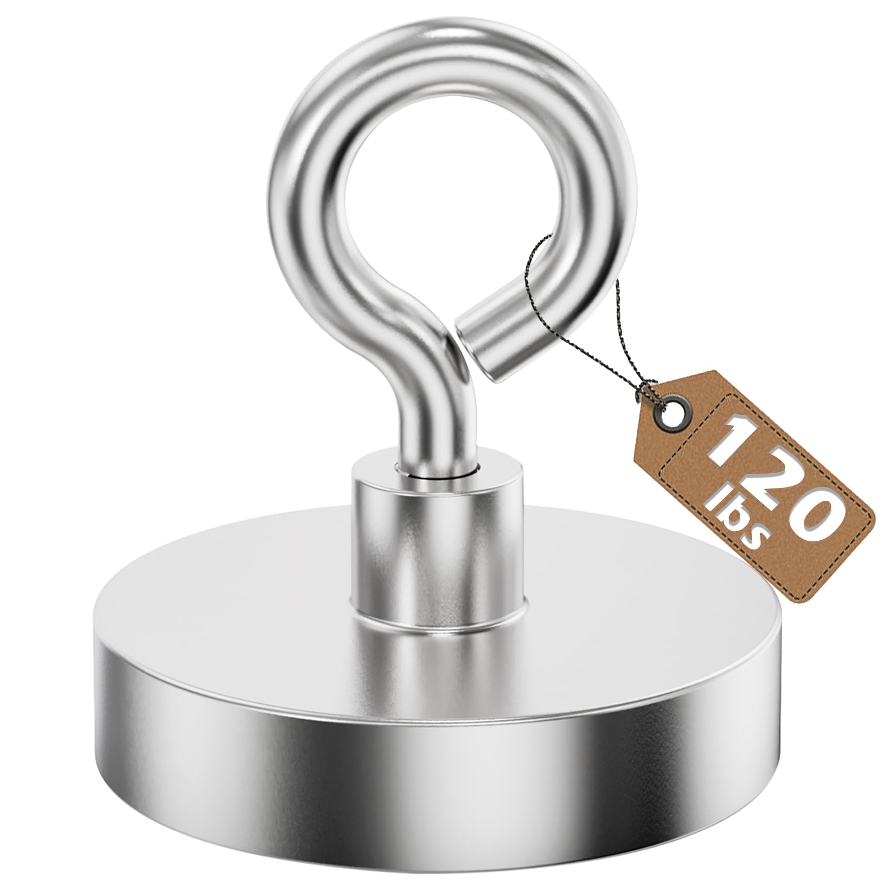 MUTUACTOR 2packs Neodymium Magnets Heavy Duty,120 lbs Pulling Force Fishing Magnet Rare Earth Magnet,Super Strong Round Magnet for Sweeping Picking Retrieving Metal Tools