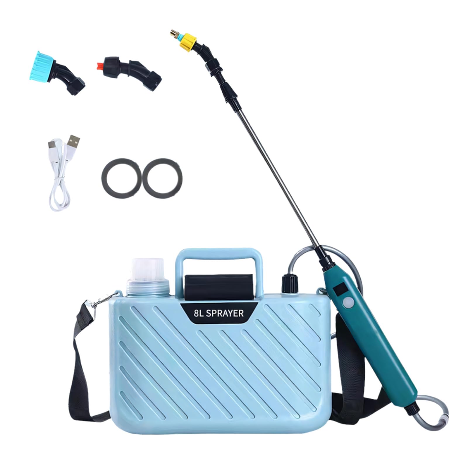 Gardening Water Equipment with Adjustable Rod and Two Sprinkling Modes for Various Applications Handheld Garden Sprayer