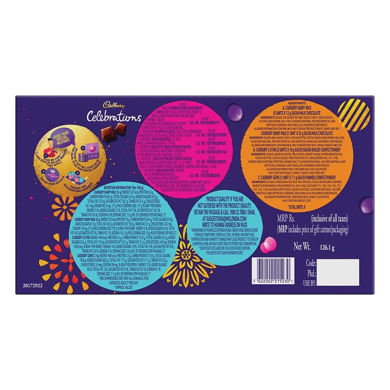 Image of Canton Rakhi With Chocolate Gift Combo, Pack of 3 Designer Rakhi For Brother With Chocolate Gift, Roli & Greeting Card (Design-12, Rakhi With Celebration)