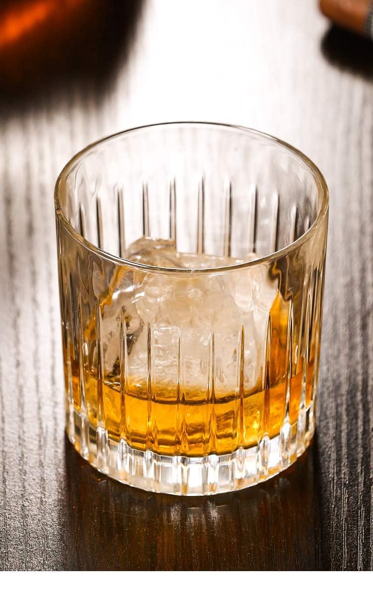 TRIXY Italian Premium Whiskey Glass Clear Crystal Whiskey Glass 300 ML Set of 6 (CHUTKI)-6 4