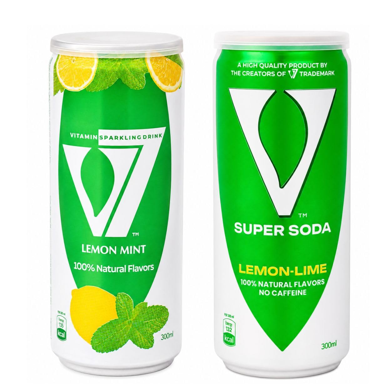 V7 Vitamin Sparkling Drink Super Soda Lemon-Mint & Lemon-Lime Flavour Combo, 300ml Each | 100% Natural Flavours, No Caffeine, Vitamin Enriched | Imported From Egypt-image-11