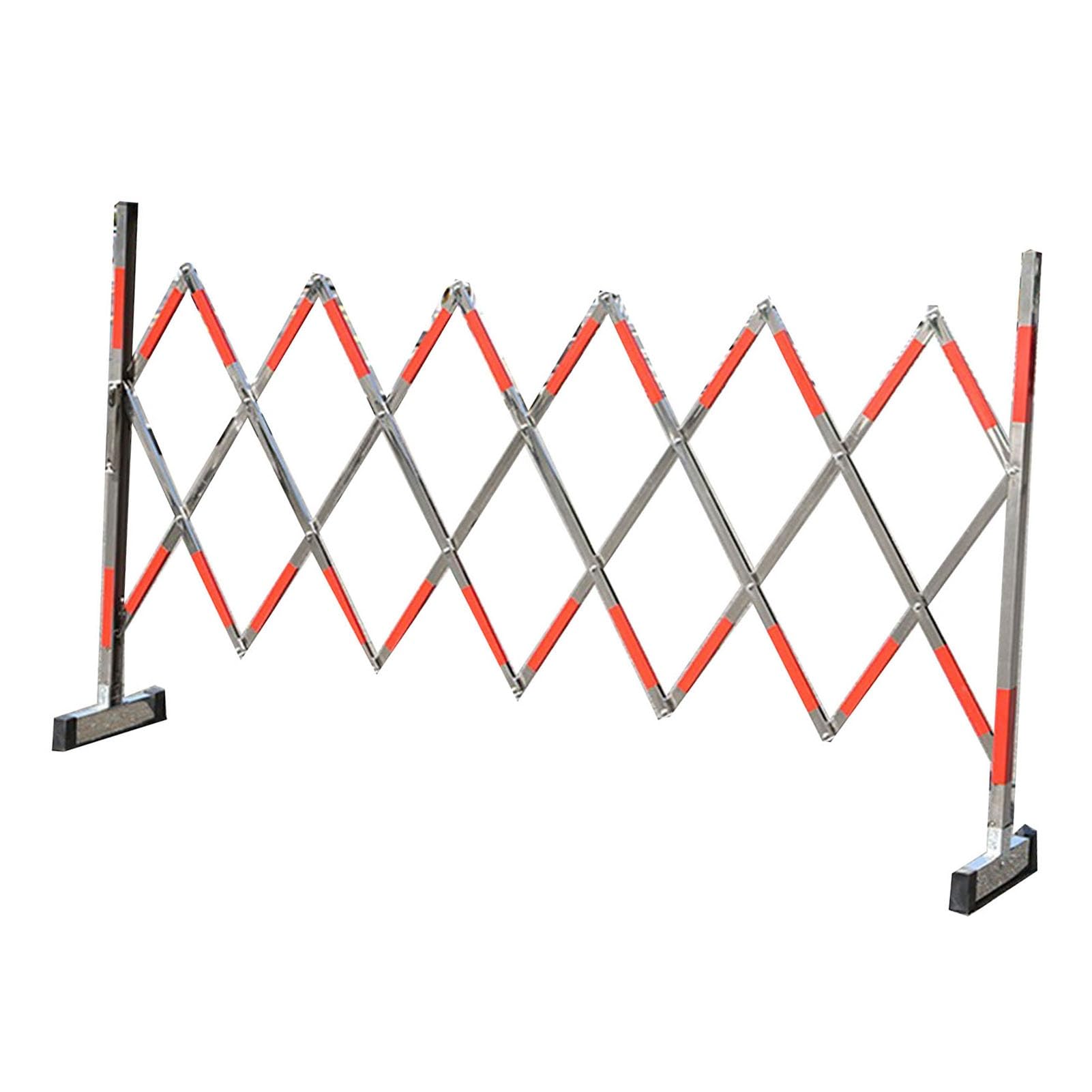 WOTZOV Retractable Metal Security Gate For Warehouse Road Construction Expandable Road Obstacles For Driveway Long Folding Traffic Control Barrier,500CM/16.4FT
