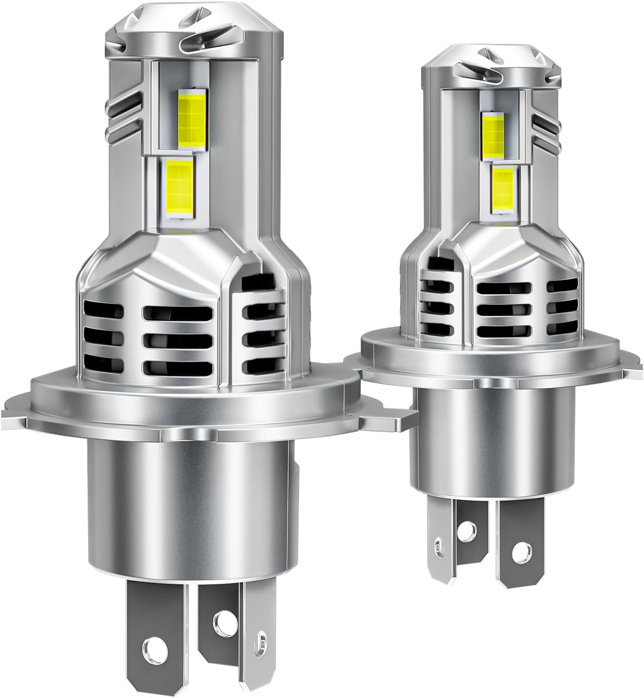 h4 bulbs,Super Bright 6500K Cool White with Cooling Fan, IP68 Waterproof, Pack of 2