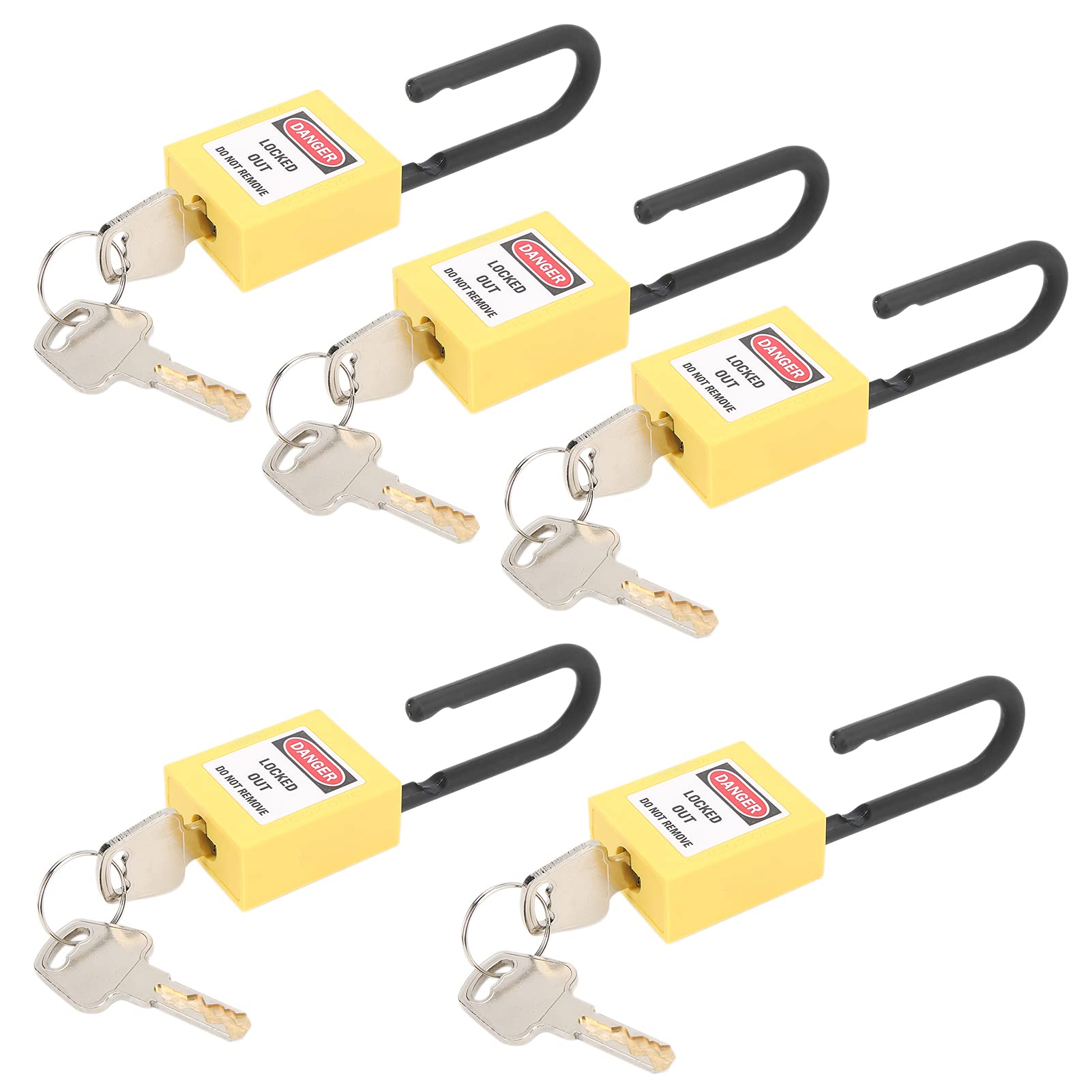 5 zestawów zamków błyskawicznych, blokada zamka zamka zamka 38 mm bezpieczeństwo nylon (YELLOW)