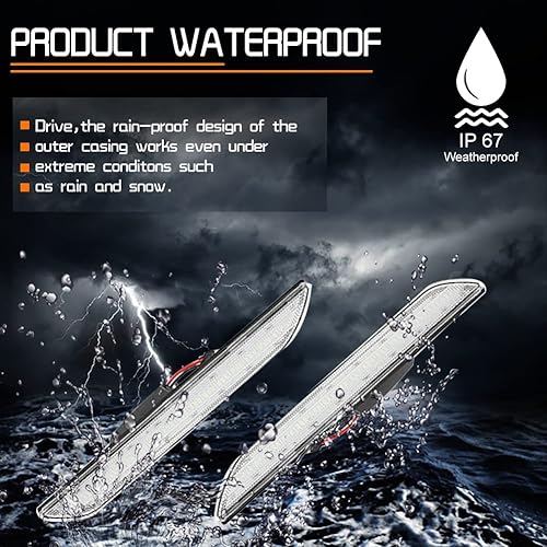 Miniatura 10 de Tonsya Para Ford Mustang 2015, 2016, 2017, 2018, 2019, 2020, 2021, 2022, 2023, parachoques trasero, luces de marcador lateral, lente roja, lámpara