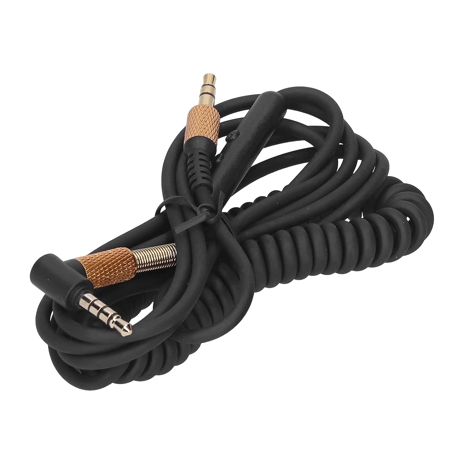 Headphone 3.5mm Audio Cable, Headphone Coiled Cord Black Replacement