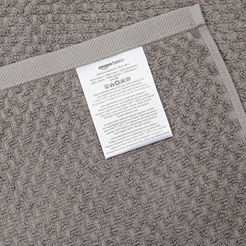 Amazon Basics Odor Resistant Textured Bath Towel, 30 X 54 Inches - 2-Pack, Cotton, Dark Gray #TOP2