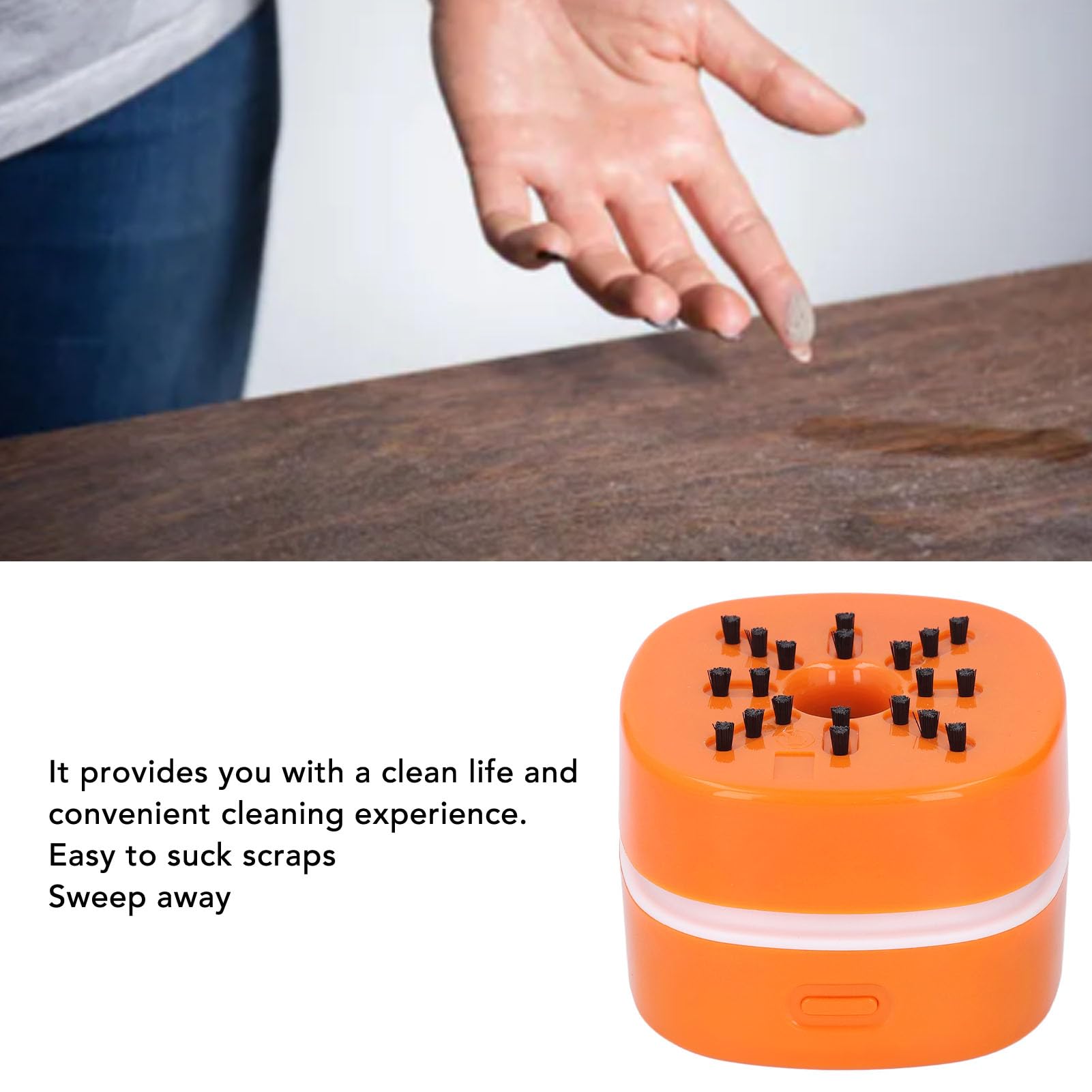 Gsycle Mini Desk Vacuum Cleaner, Cordless Rotatable Design Crumb Sweeper Office Gadgets Mini Table Dust Sweeper Dust Cleaner for Cleaning Hairs Crumbs Computer Keyboard