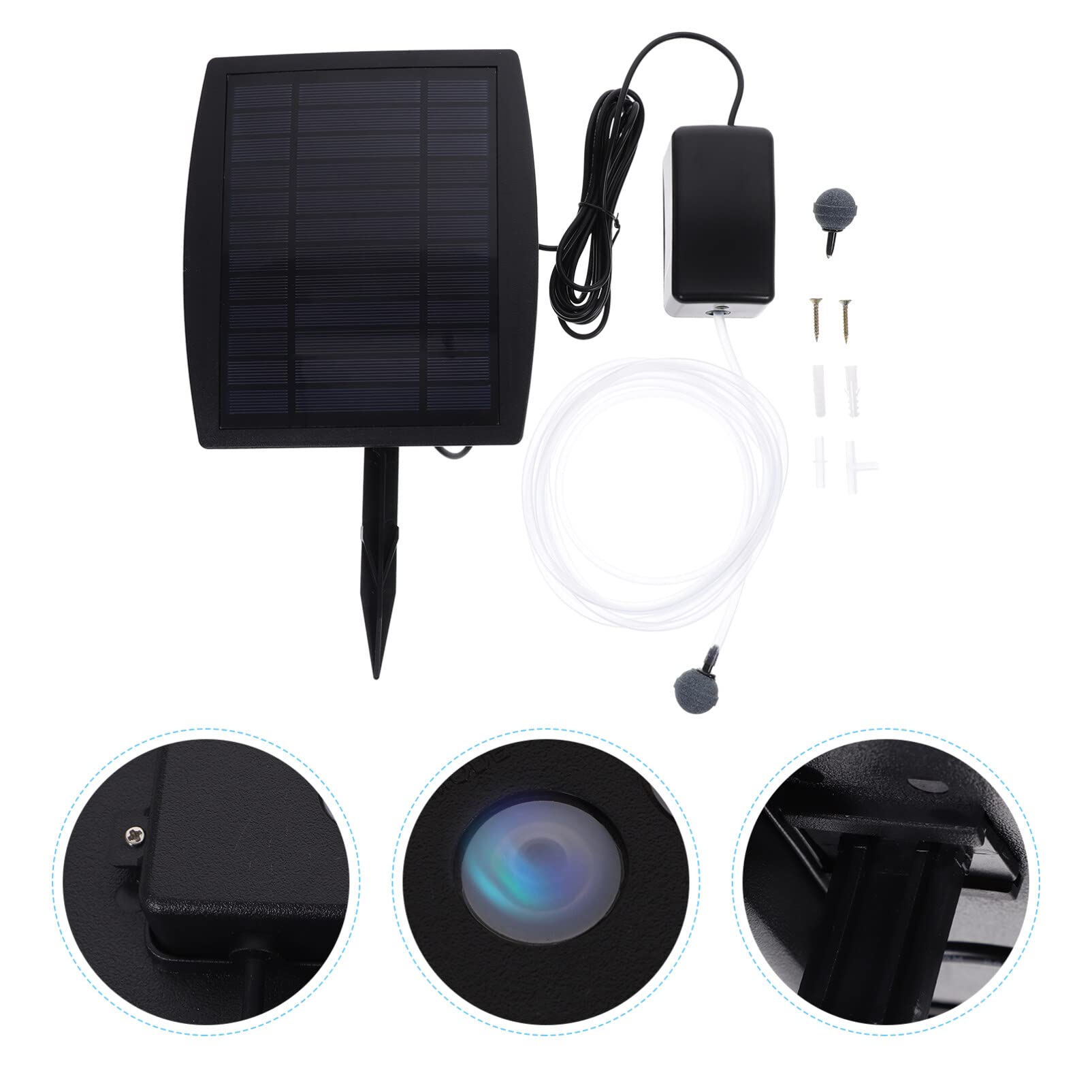 Solarenergie-Sauerstoffpumpe, solarbetriebene Bewässerungspumpe, Tauchpumpen-Set mit Aquarium-Sauerstoff und Luftblasenstein, für Garten, Aquarium, Pool