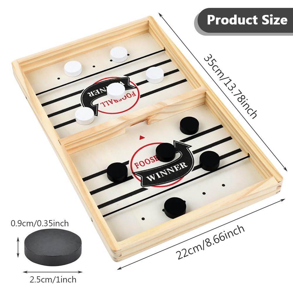 Juego de Mesa de Hockey, Fast Sling Puck Juego Hockey de Madera Niño Juegos de Mesa Portátiles Reuniones Familiares Juego de Mesa Para Juego de Familiares Interactivas Entre Padres e Hijos