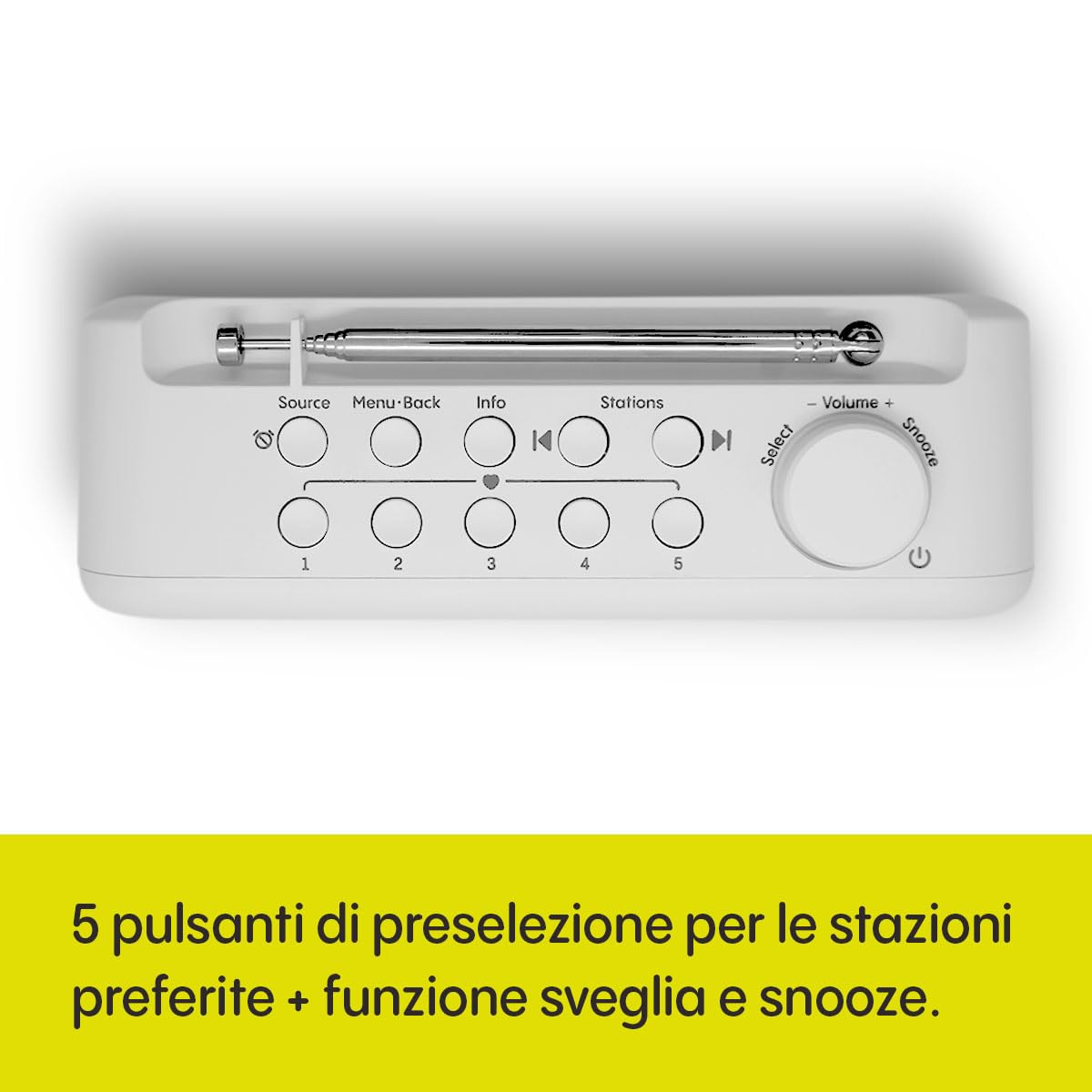 Pure Elan One2 Radio Portatile DAB+/FM Bluetooth 5.1 LCD Bianco Cotone