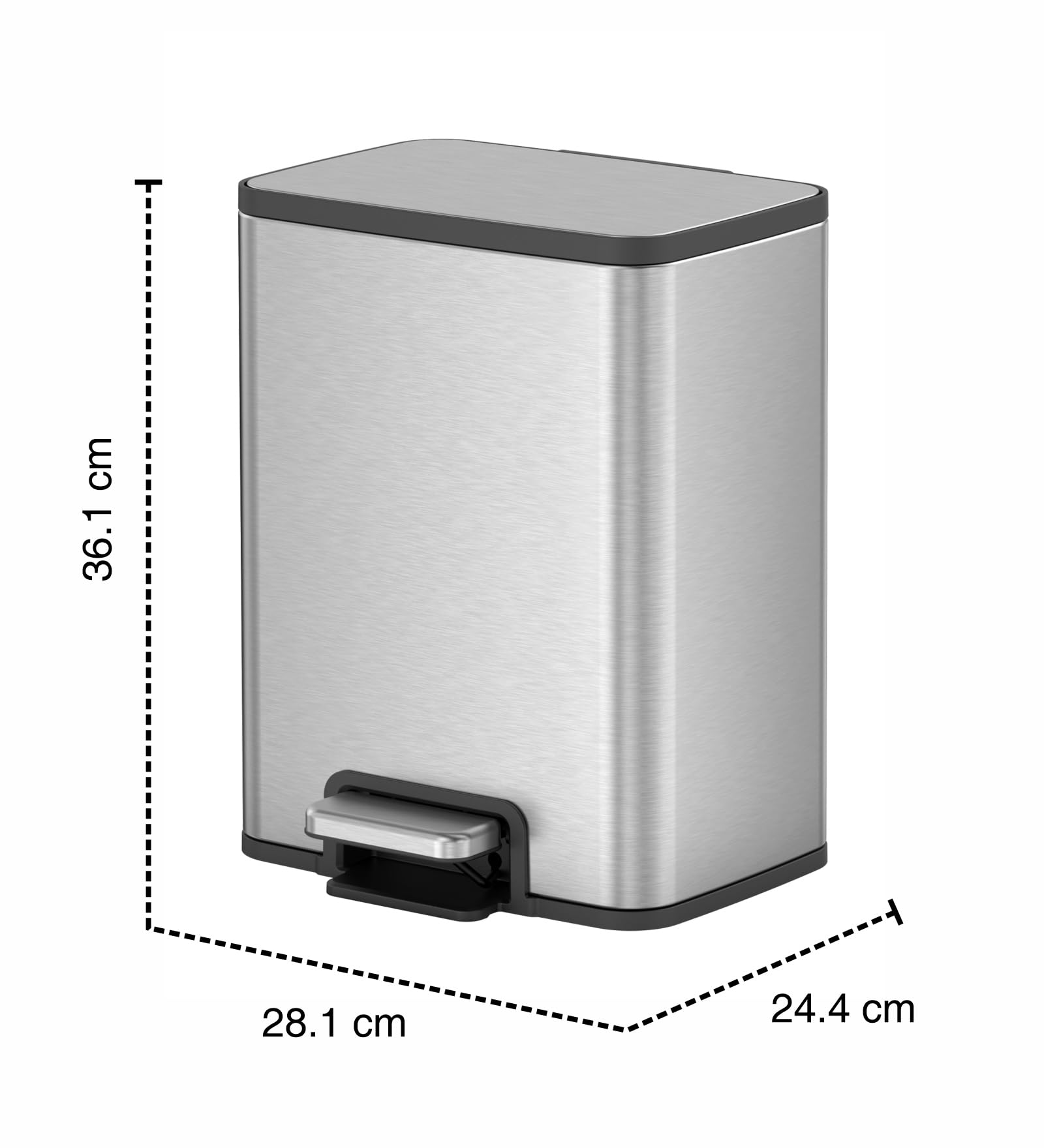 Obsessions EKO Trash Can - Stainless Steel Pedal Bin -6