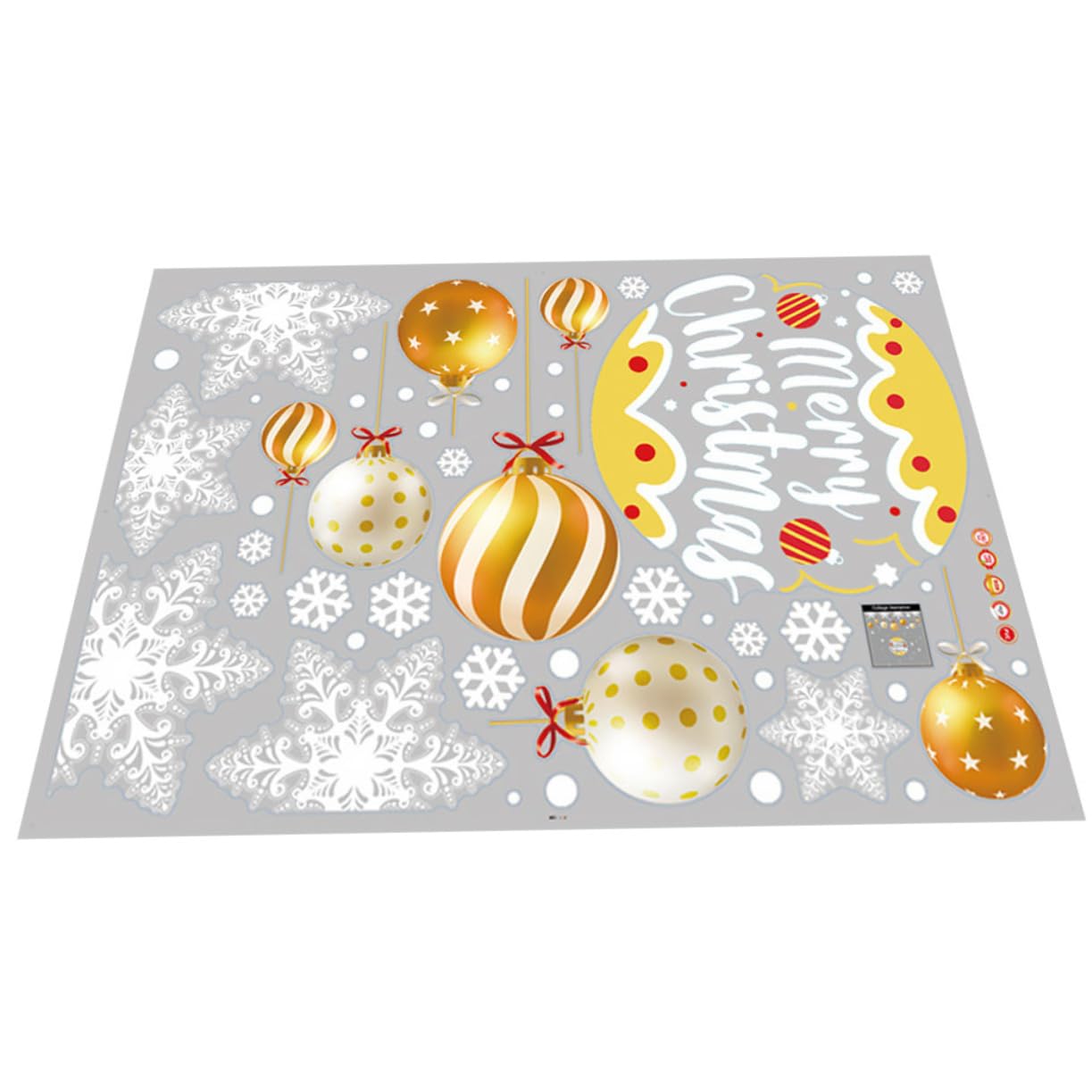 PRETYZOOM 4 Hojas Pegatinas estáticas navideñas calcomanías de ventana de de nieve ventana de invierno se aferra christmas window stickers decoração decoración de oro