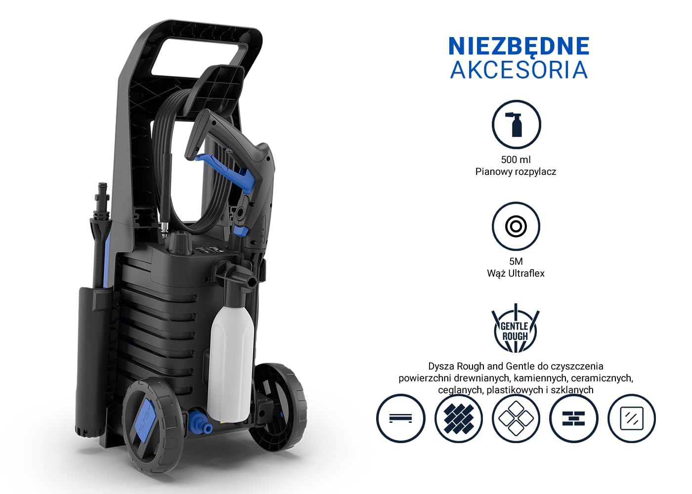 Nilfisk Classic 120 Bar myjka ciśnieniowa – łatwa w obsłudze do mycia samochodu, tarasu i powierzchni zewnętrznych (1600 W)
