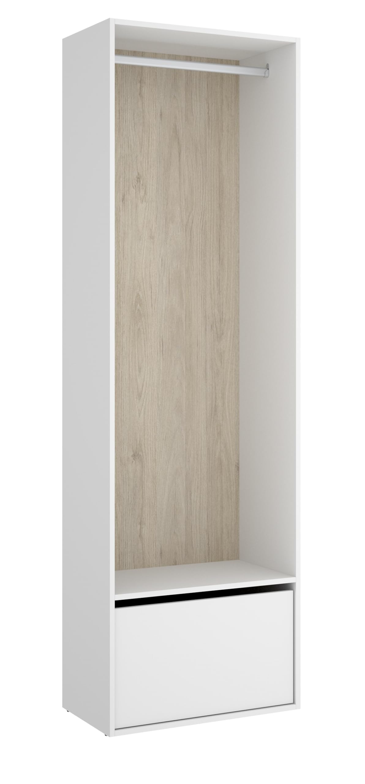 PEGANE Kit Aroire Dressing D'angle Extensible En Bois élainé Coloris Chêne Naturel - Longueur